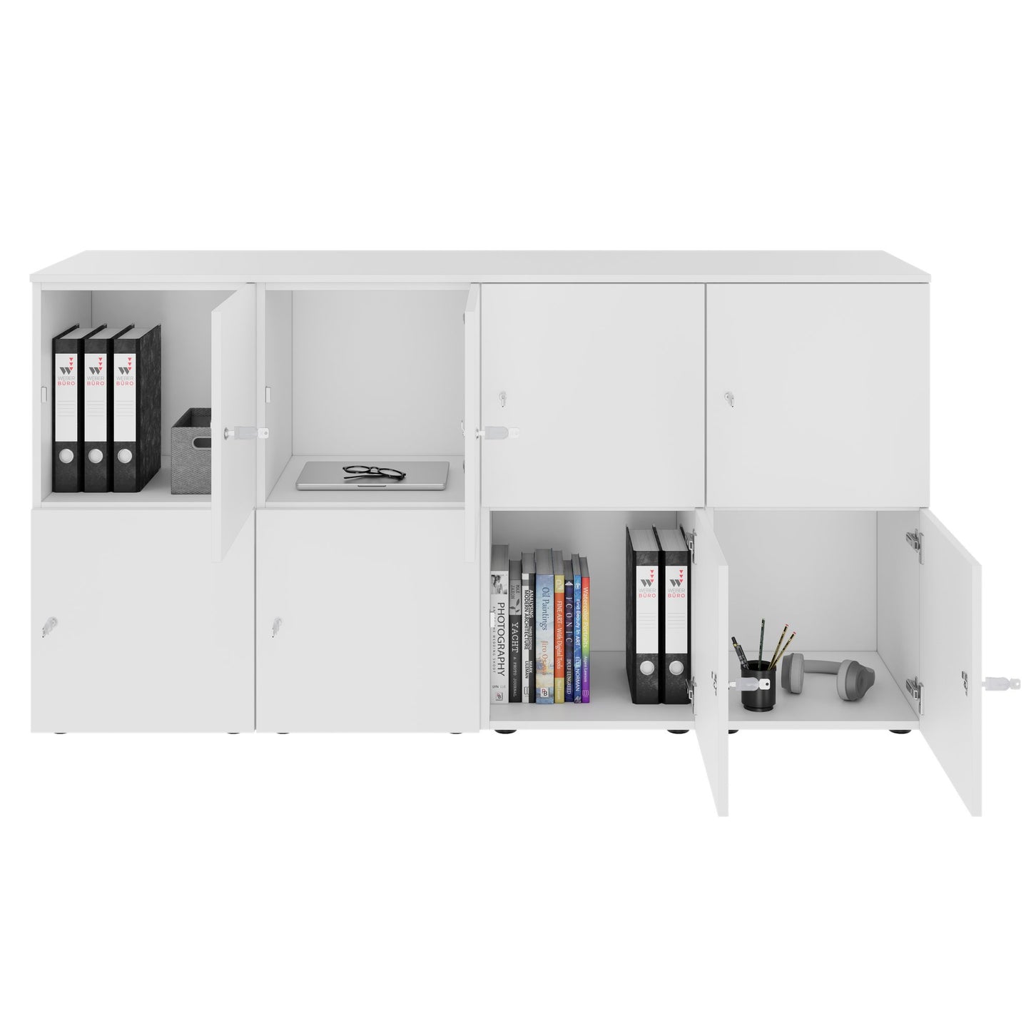 CHOICE Spind | 1804 x 936 mm, 8 Schließfächer, Weiß