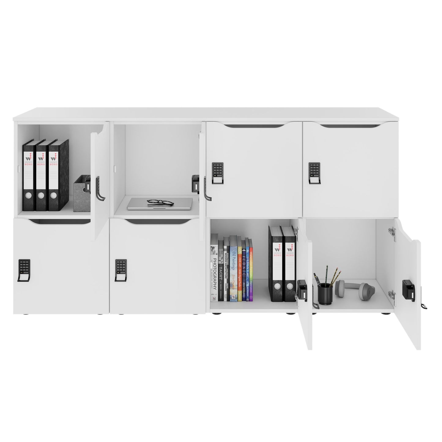 CHOICE Spind | 1804 x 936 mm, 8 Schließfächer, Weiß