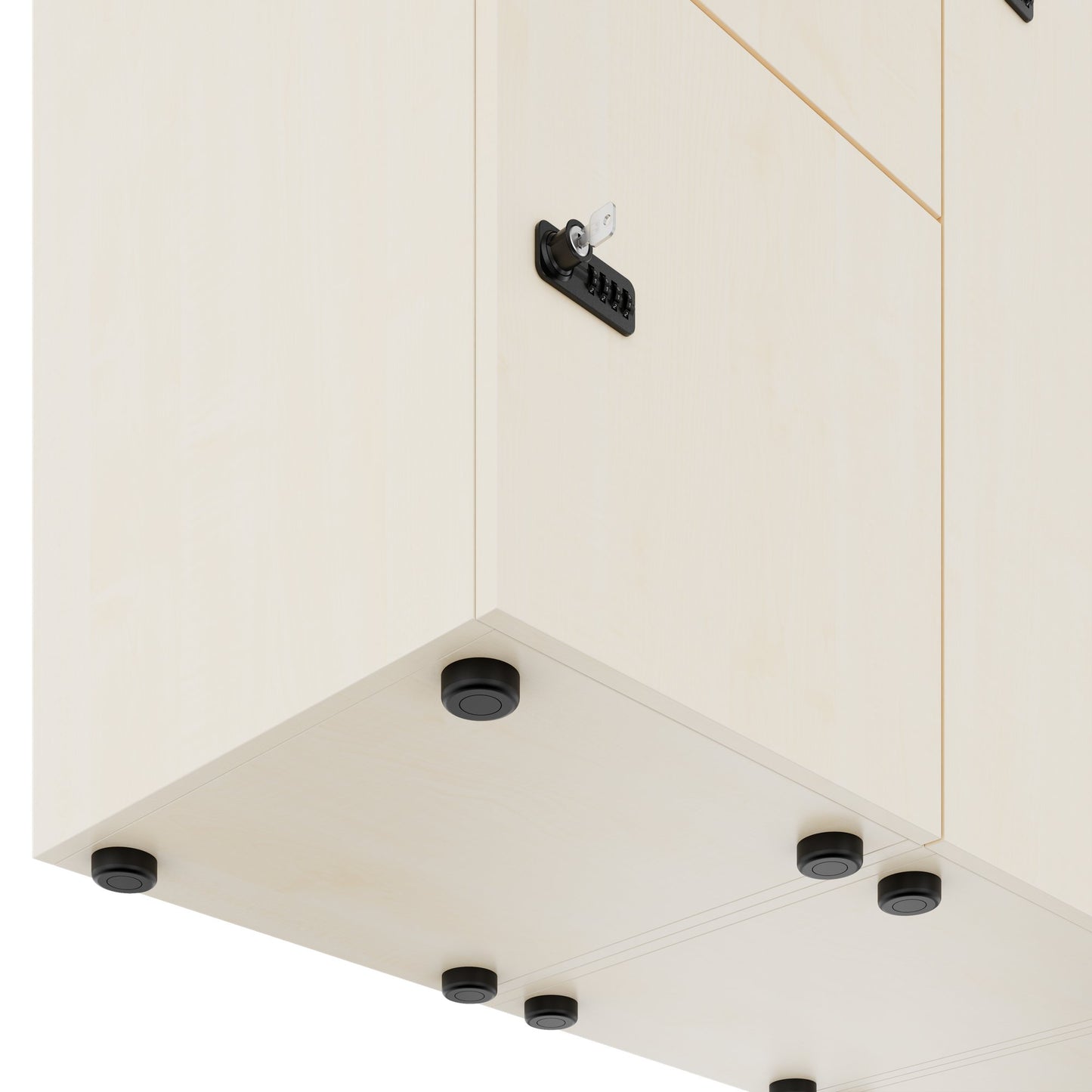 CHOICE Spind | 2706 x 1836 mm, 12 Schliessfächer, Sitznische, Ahorn