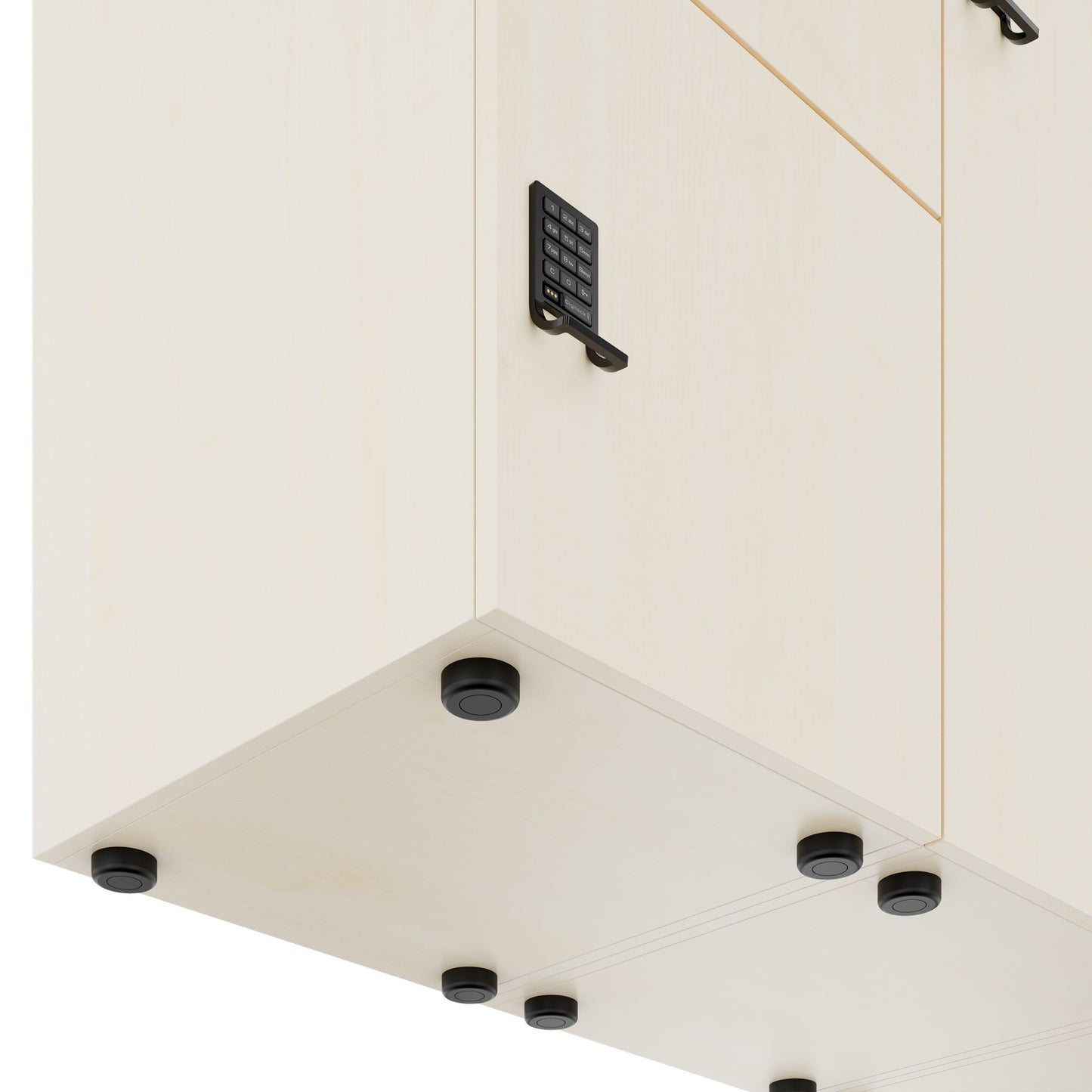 CHOICE Spind | 2706 x 1836 mm, 12 Schliessfächer, Sitznische, Ahorn