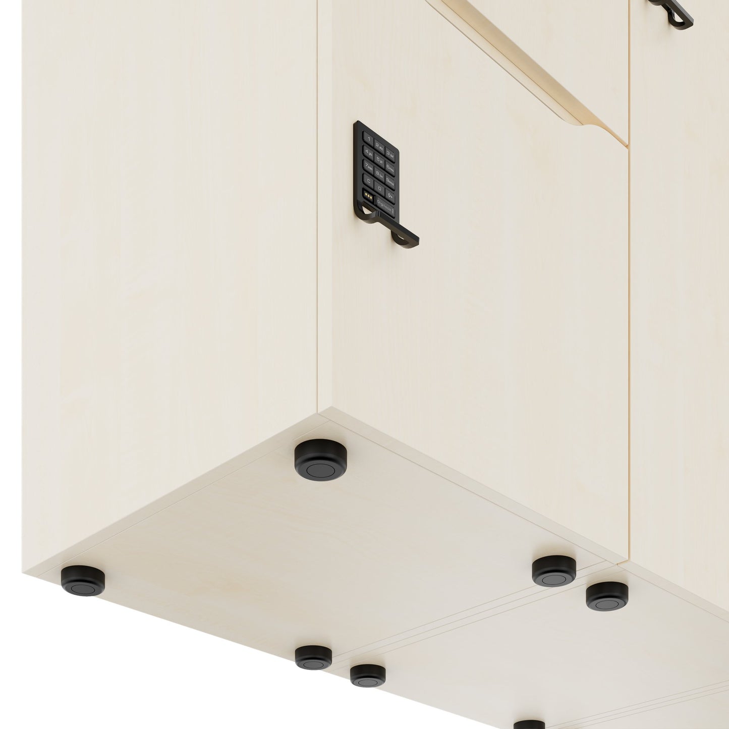 CHOICE Spind | 2706 x 1836 mm, 12 Schliessfächer, Sitznische, Ahorn