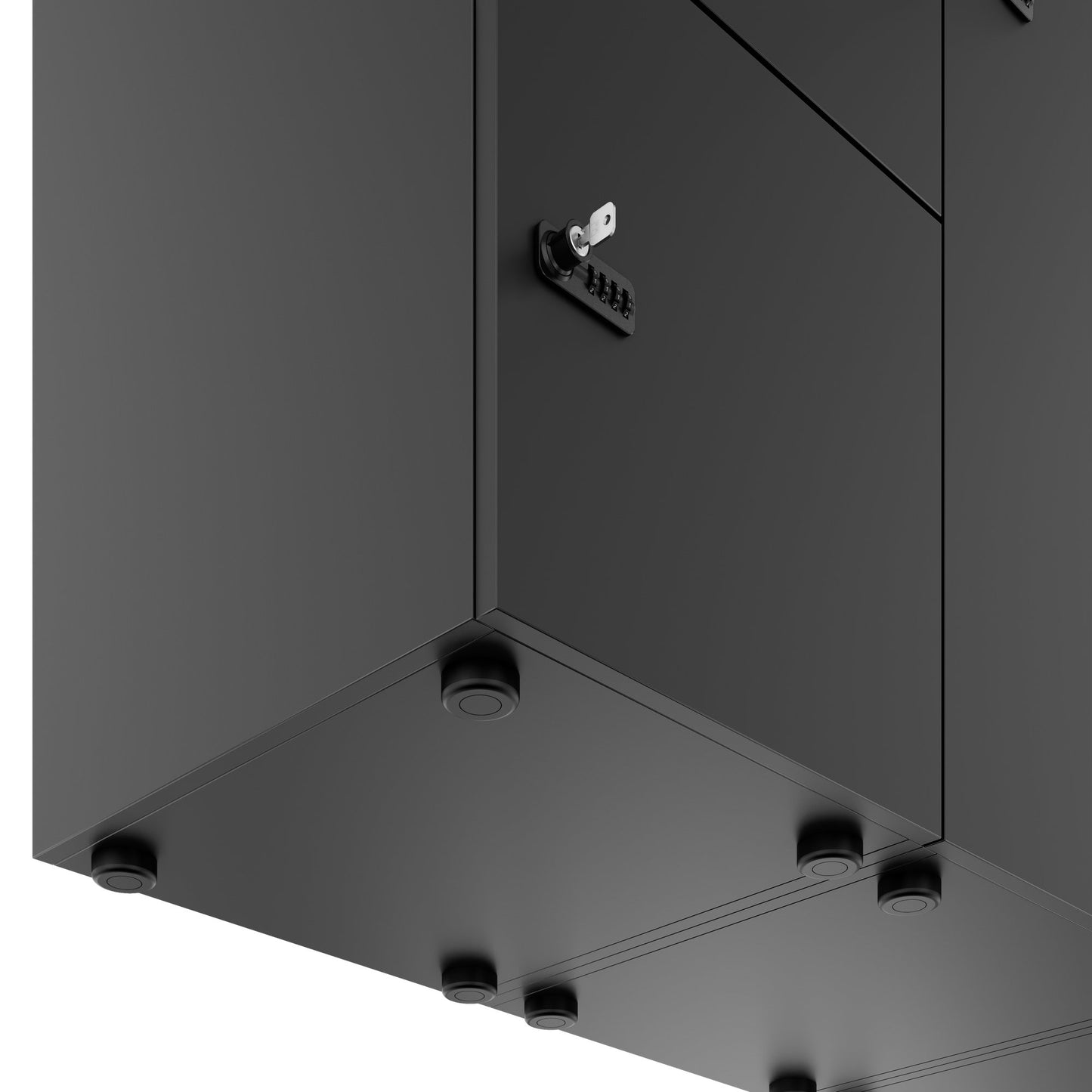 CHOICE Spind | 2706 x 1836 mm, 12 Schliessfächer, Sitznische, Anthrazit