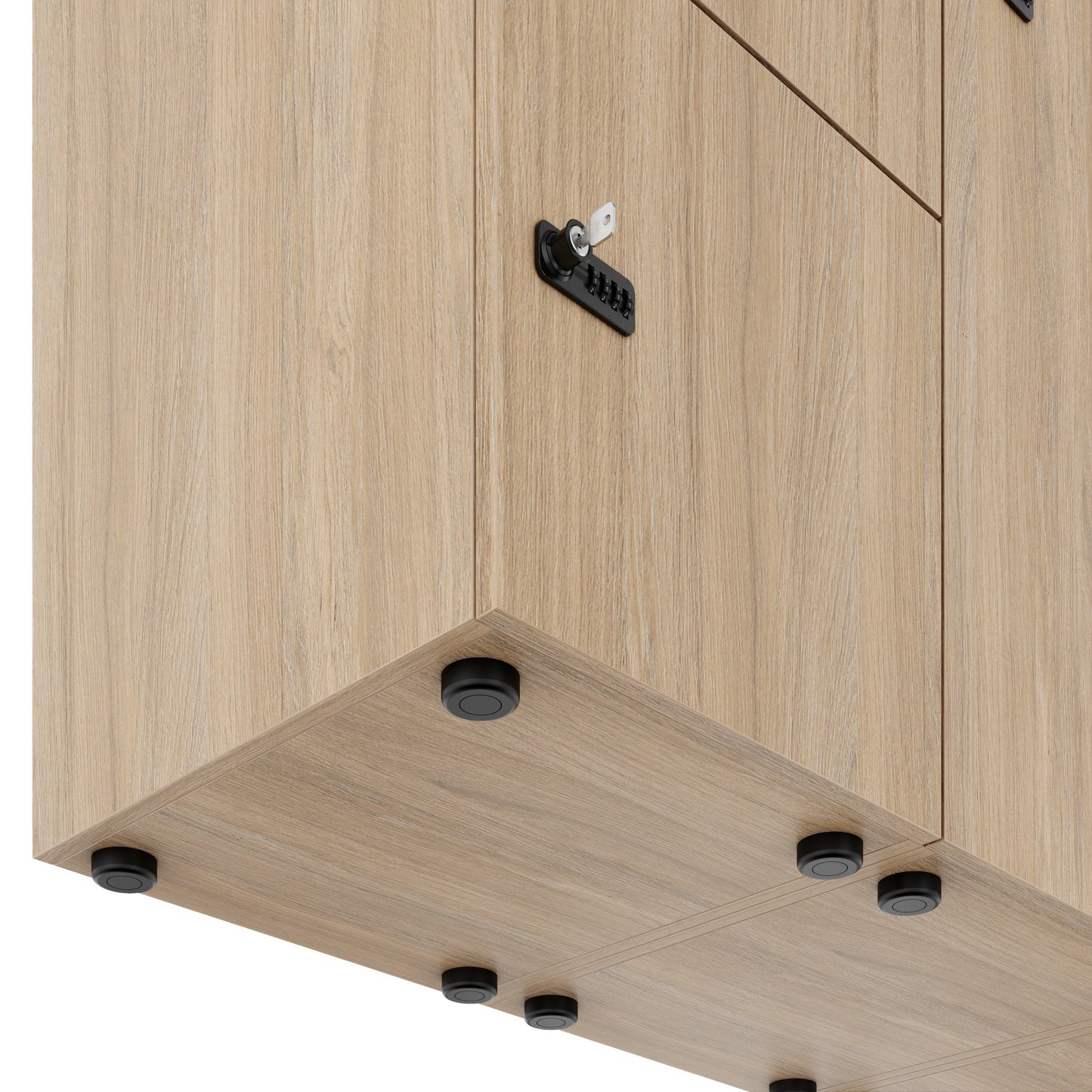 CHOICE Spind | 2706 x 1836 mm, 12 Schliessfächer, Sitznische, Bernsteineiche