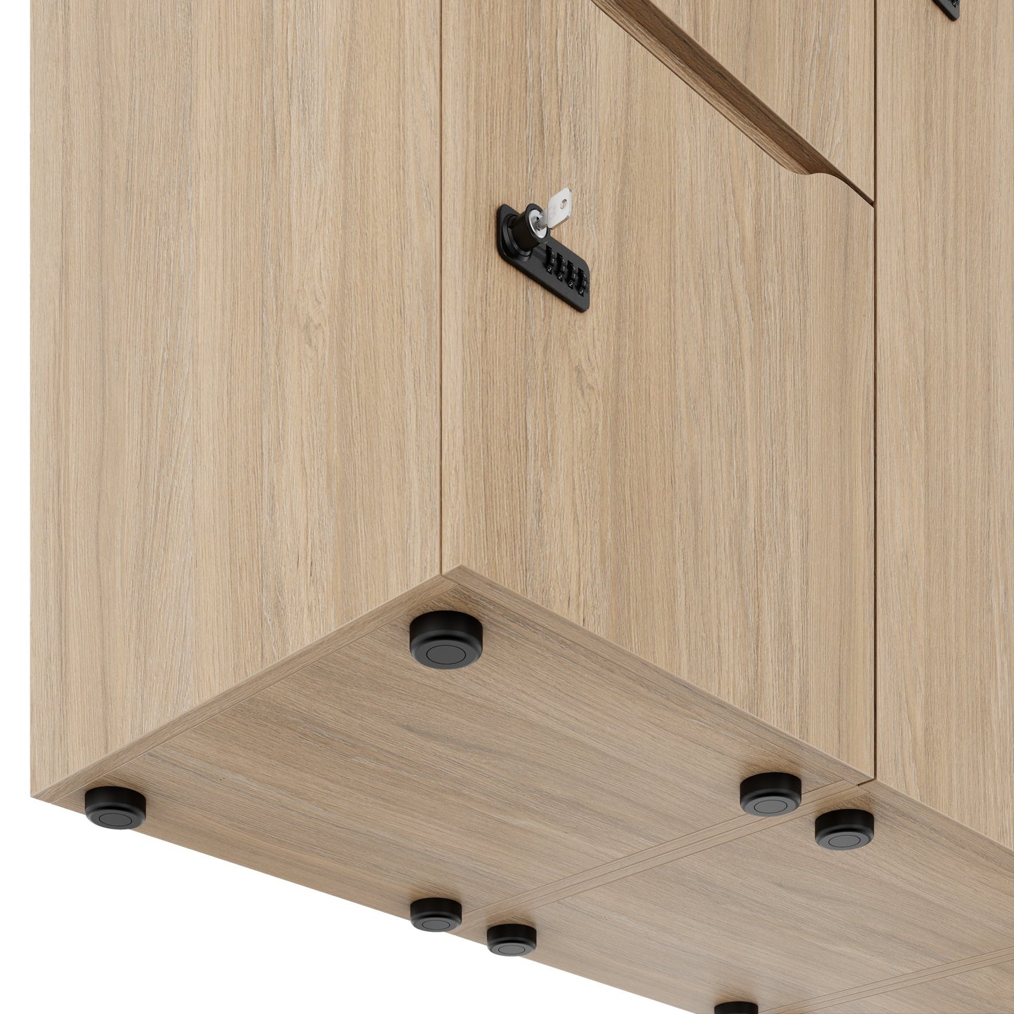 CHOICE Spind | 2706 x 1836 mm, 12 Schliessfächer, Sitznische, Bernsteineiche