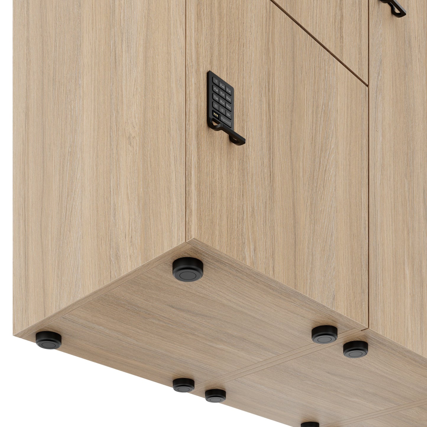 CHOICE Spind | 2706 x 1836 mm, 12 Schliessfächer, Sitznische, Bernsteineiche