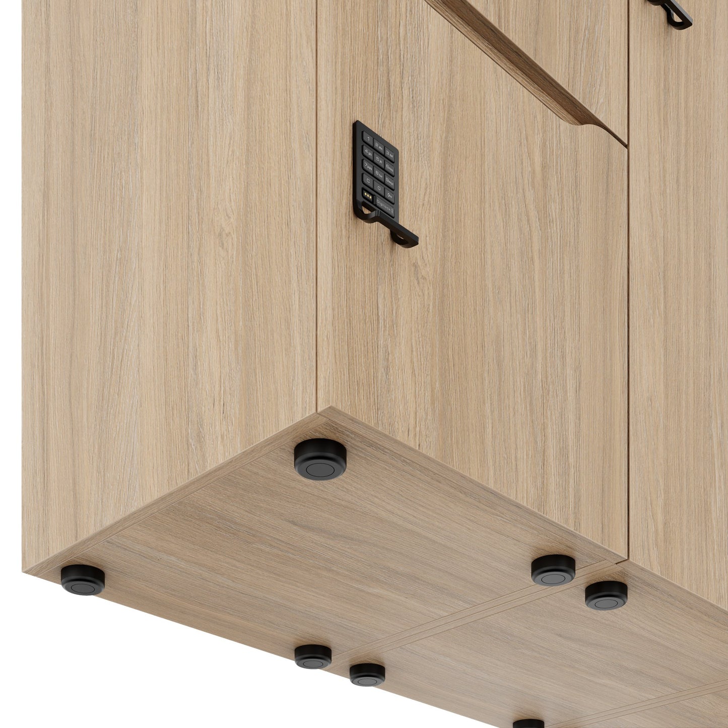 CHOICE Spind | 2706 x 1836 mm, 12 Schliessfächer, Sitznische, Bernsteineiche