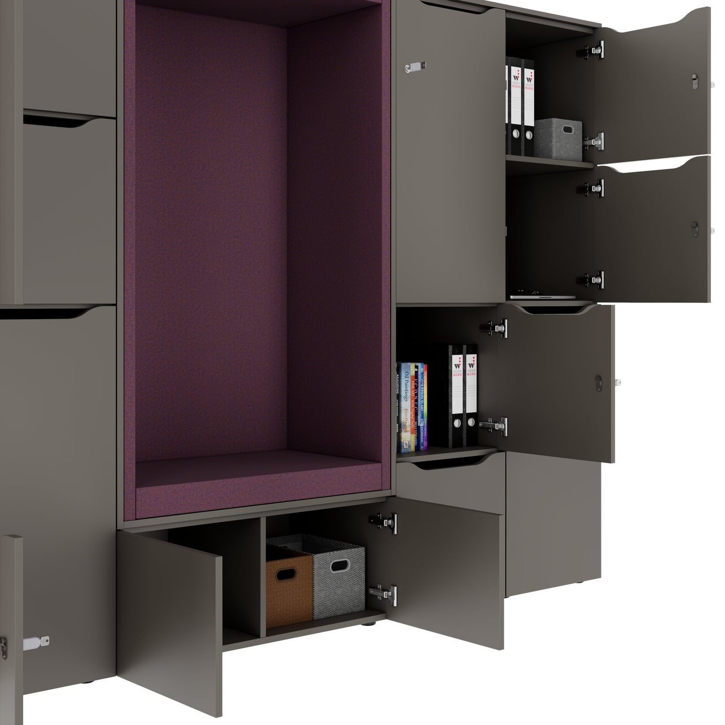 CHOICE Spind | 2706 x 1836 mm, 12 Schliessfächer, Sitznische, Cubanitgrau