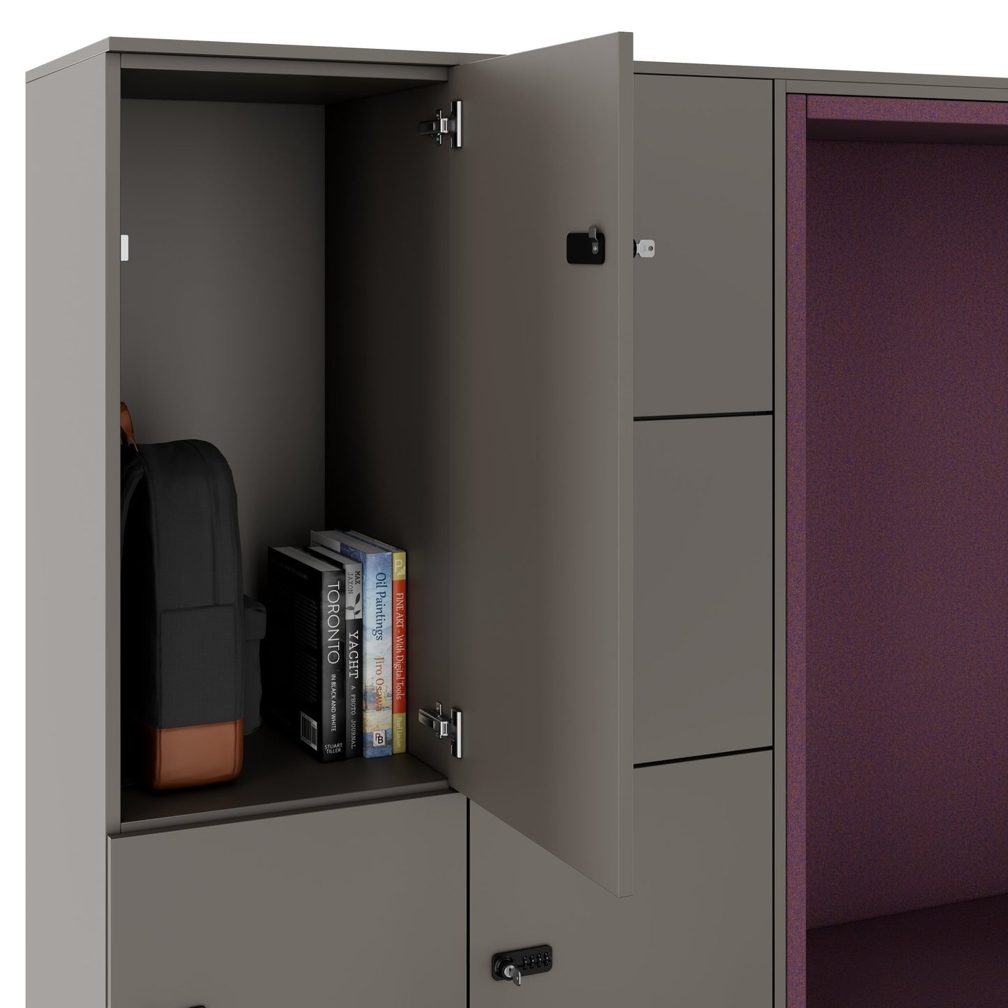 CHOICE Spind | 2706 x 1836 mm, 12 Schliessfächer, Sitznische, Cubanitgrau