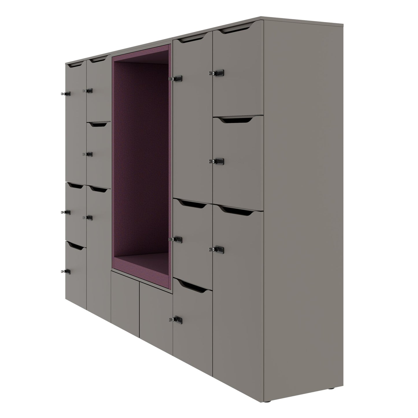 CHOICE Spind | 2706 x 1836 mm, 12 Schliessfächer, Sitznische, Cubanitgrau