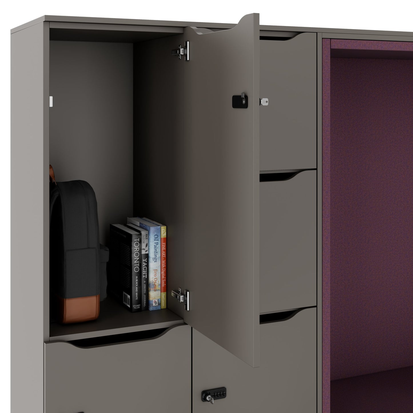 CHOICE Spind | 2706 x 1836 mm, 12 Schliessfächer, Sitznische, Cubanitgrau