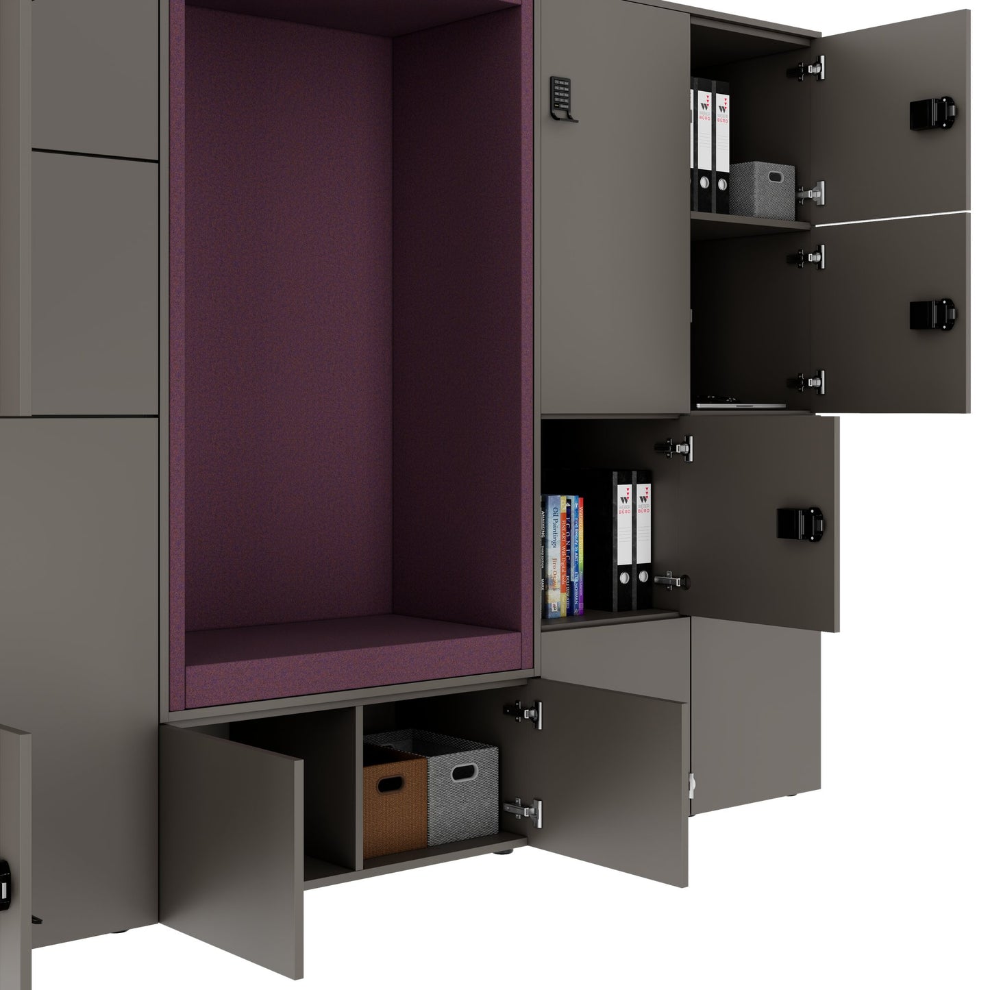 CHOICE Spind | 2706 x 1836 mm, 12 Schliessfächer, Sitznische, Cubanitgrau