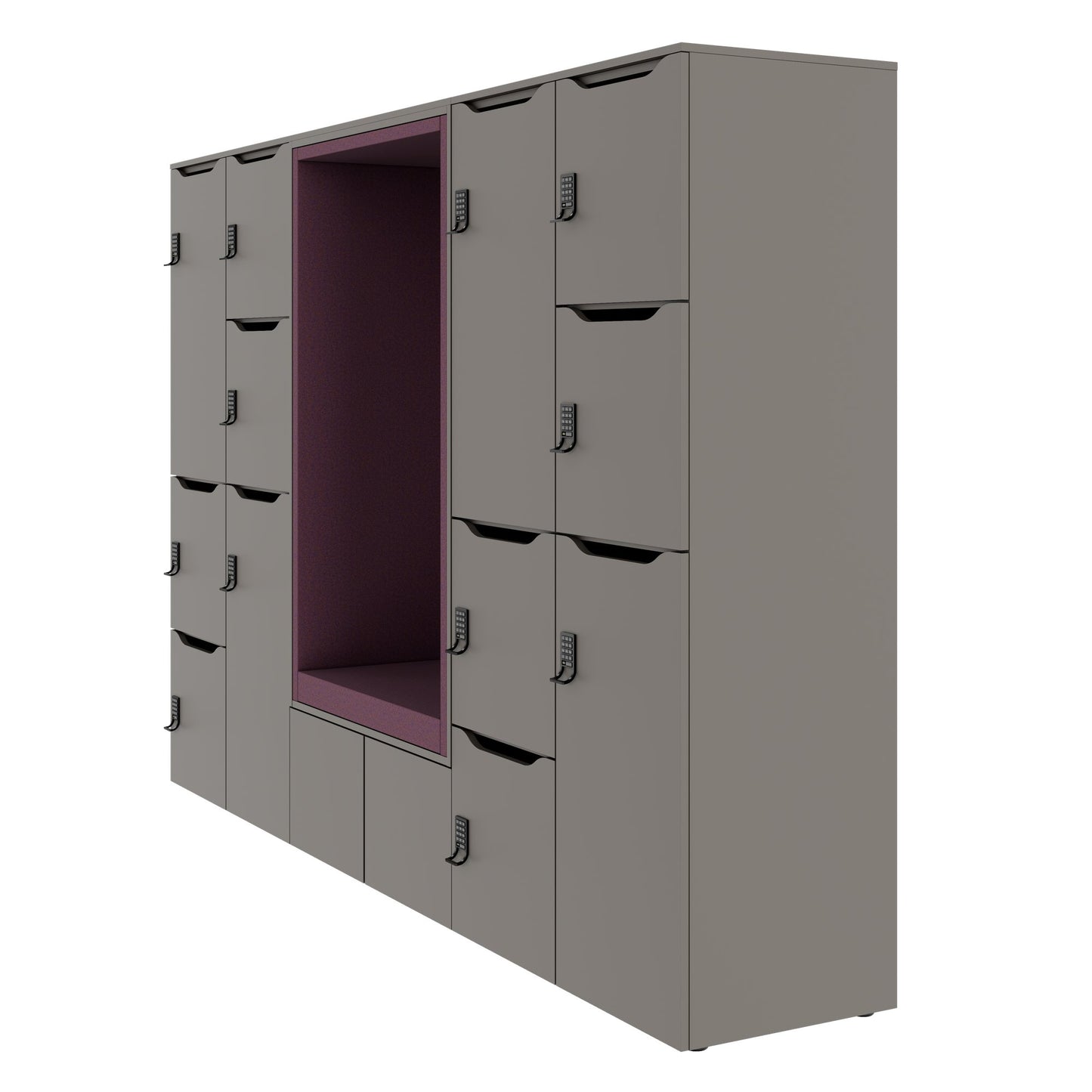 CHOICE Spind | 2706 x 1836 mm, 12 Schliessfächer, Sitznische, Cubanitgrau