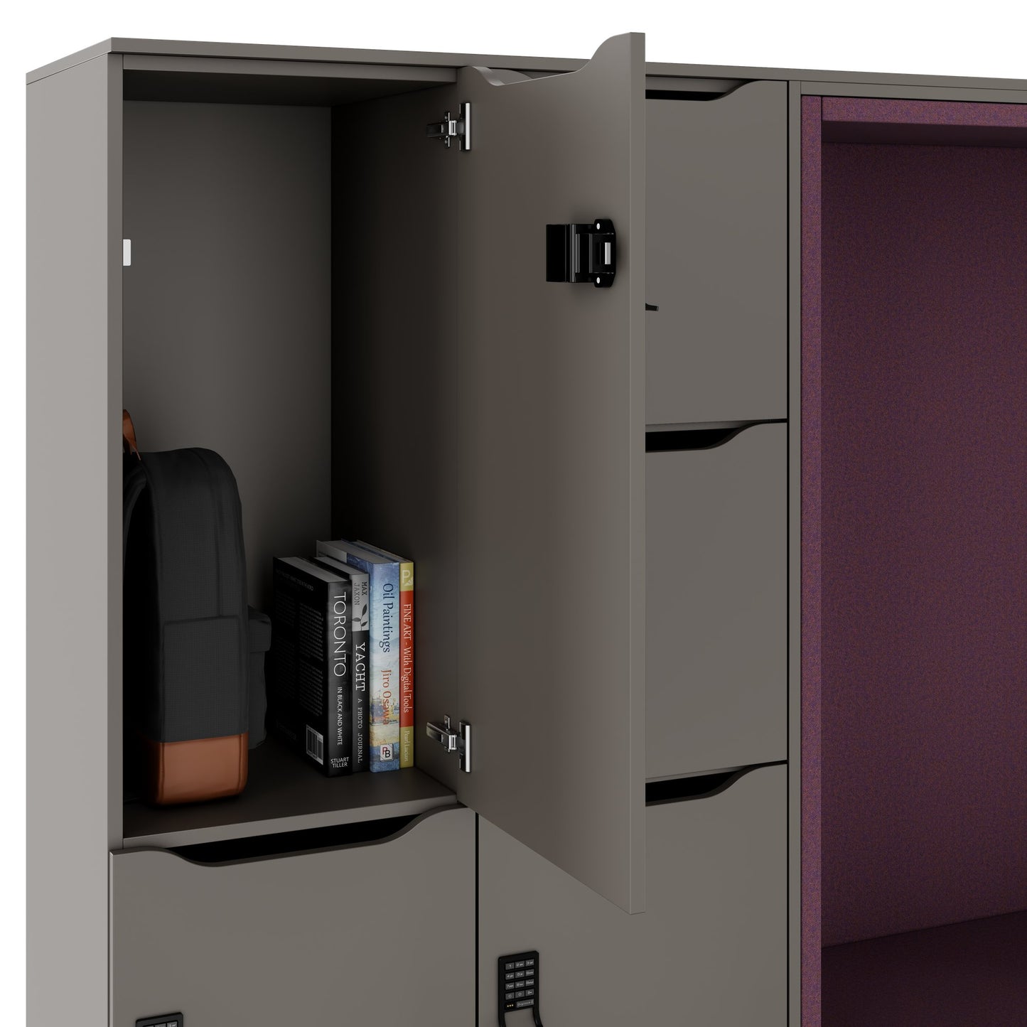 CHOICE Spind | 2706 x 1836 mm, 12 Schliessfächer, Sitznische, Cubanitgrau