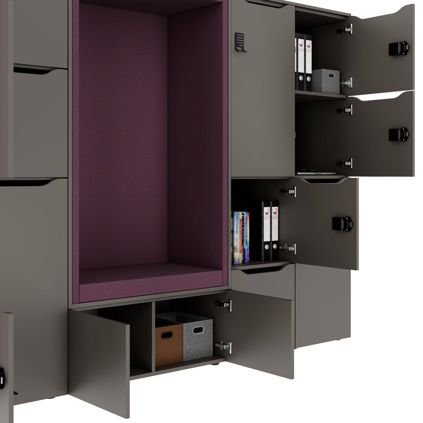 CHOICE Spind | 2706 x 1836 mm, 12 Schliessfächer, Sitznische, Cubanitgrau