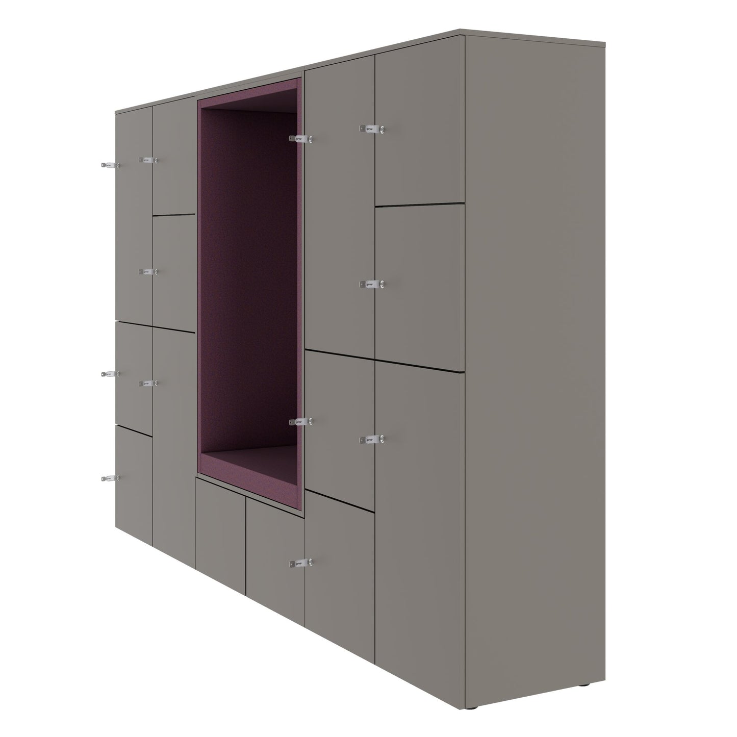 CHOICE Spind | 2706 x 1836 mm, 12 Schliessfächer, Sitznische, Cubanitgrau