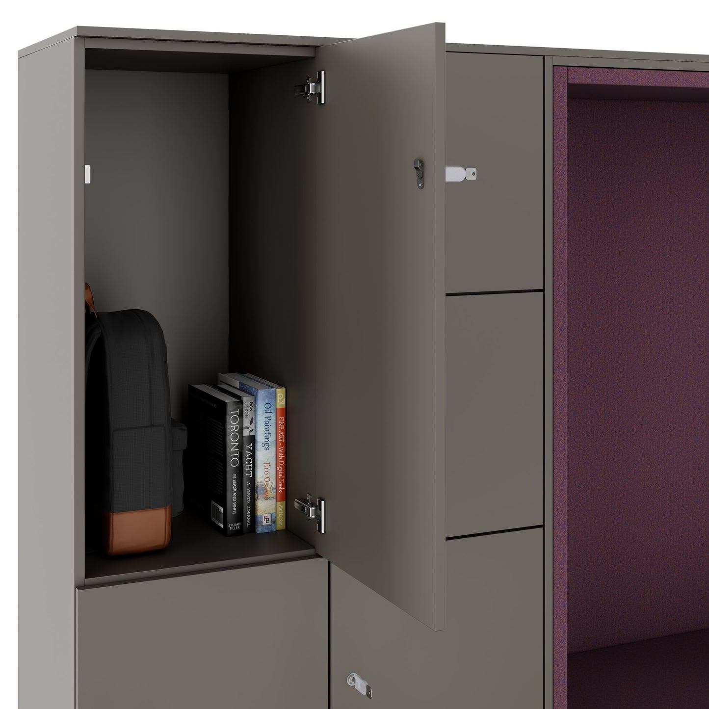 CHOICE Spind | 2706 x 1836 mm, 12 Schliessfächer, Sitznische, Cubanitgrau