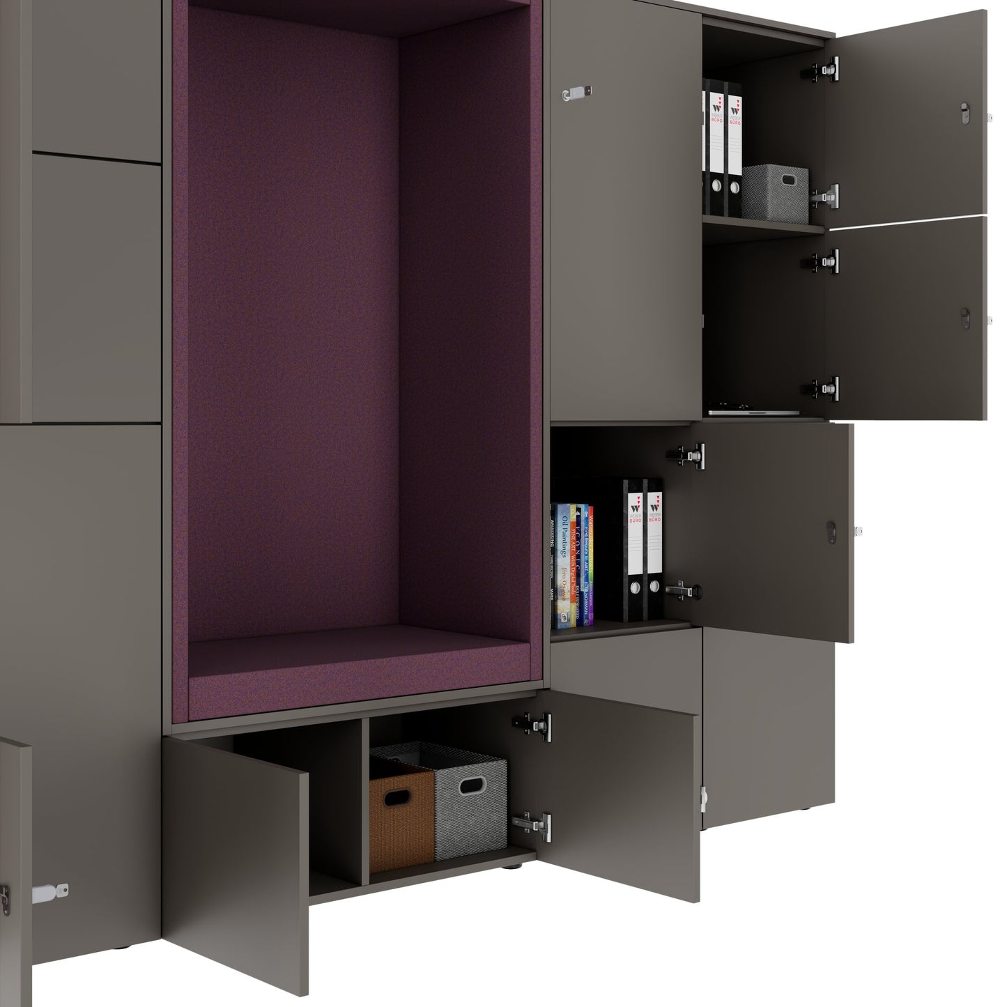 CHOICE Spind | 2706 x 1836 mm, 12 Schliessfächer, Sitznische, Cubanitgrau