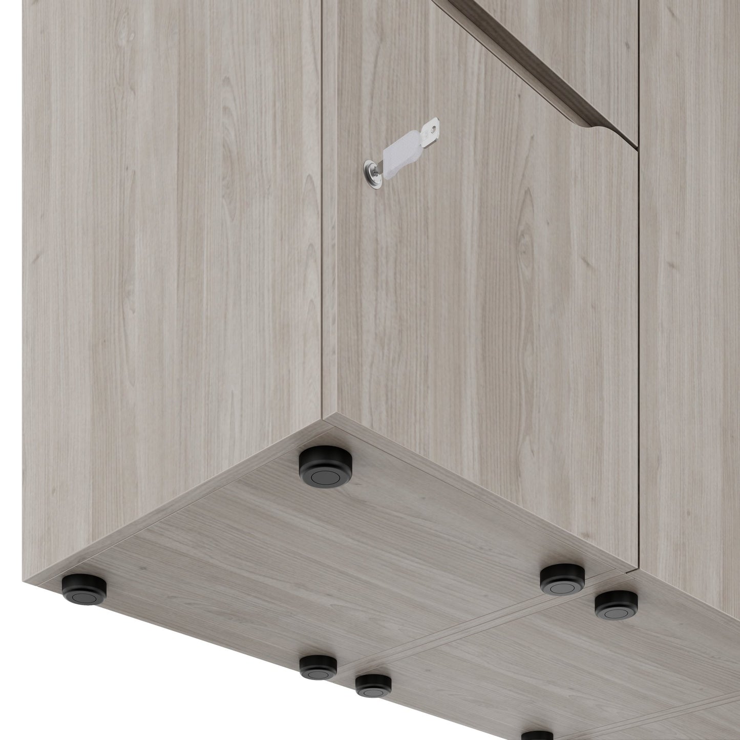 CHOICE Spind | 2706 x 1836 mm, 12 Schliessfächer, Sitznische, Nordeiche grau