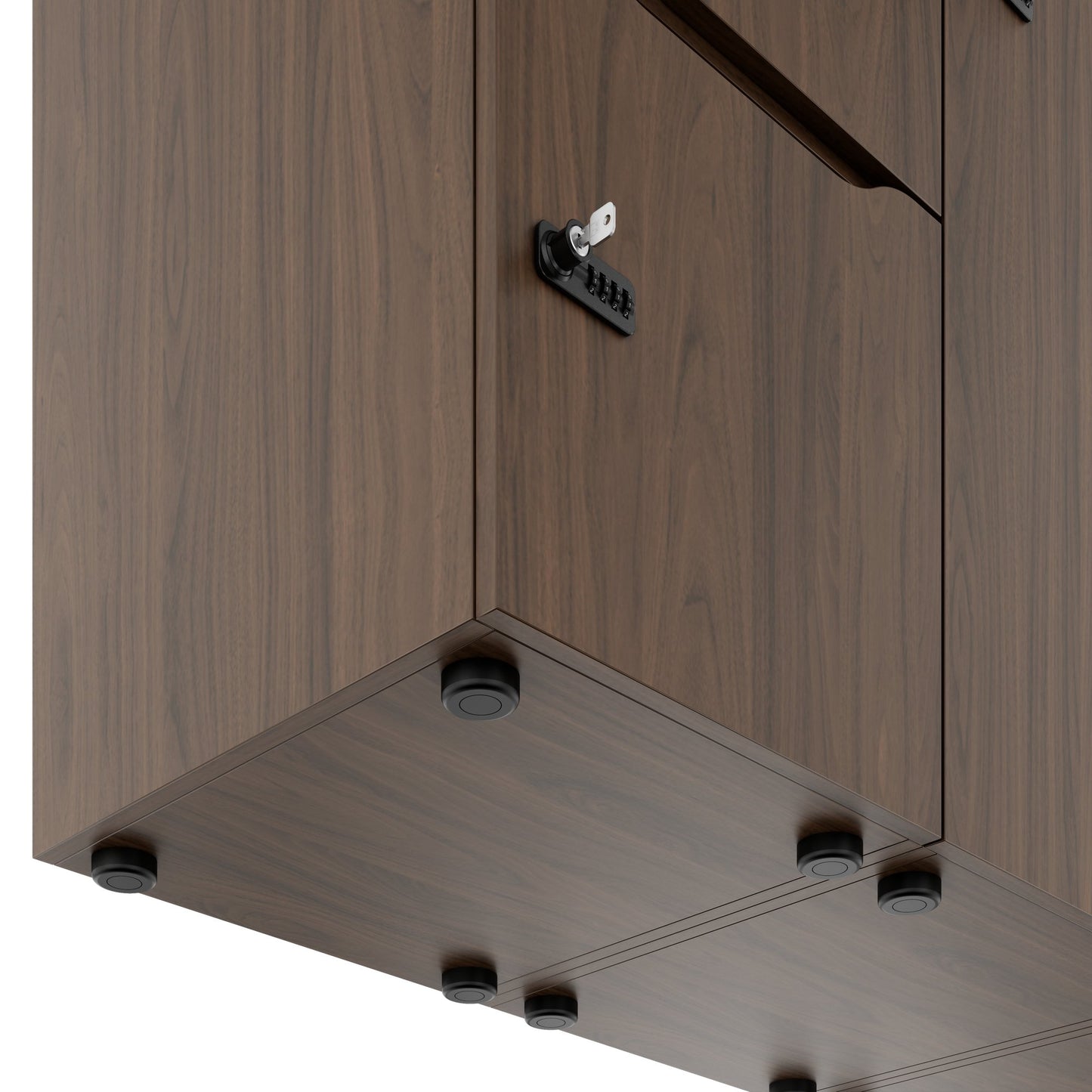 CHOICE Spind | 2706 x 1836 mm, 12 Schliessfächer, Sitznische, Nussbaum