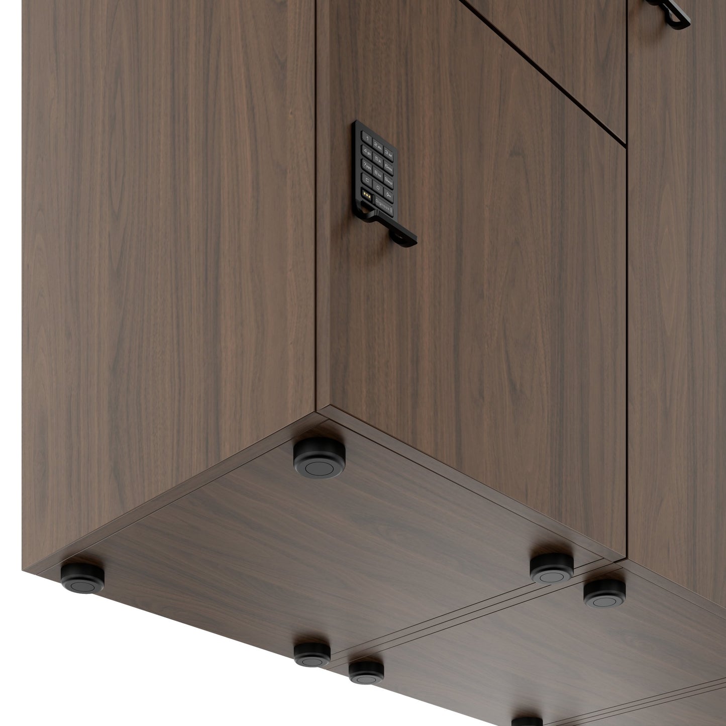 CHOICE Spind | 2706 x 1836 mm, 12 Schliessfächer, Sitznische, Nussbaum