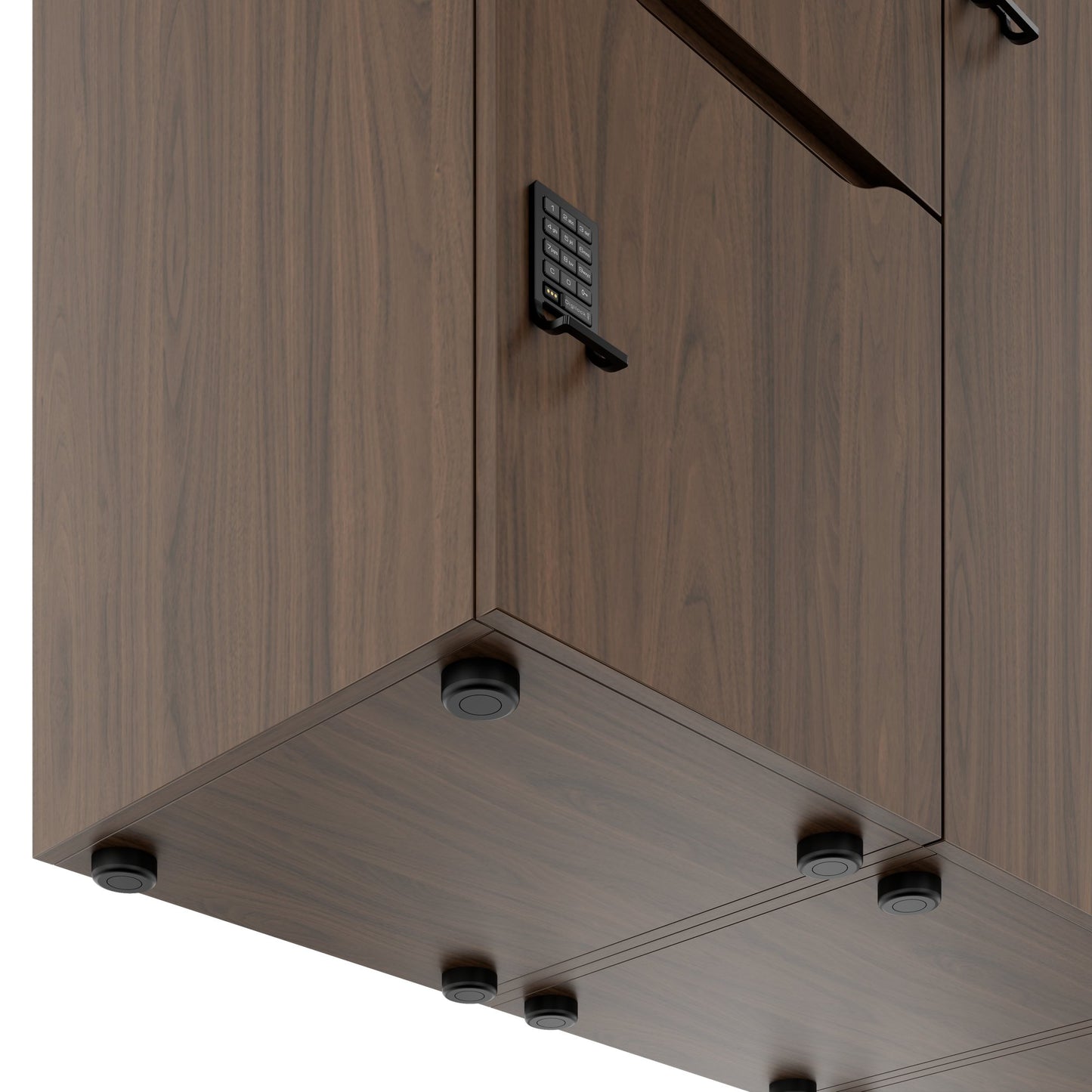 CHOICE Spind | 2706 x 1836 mm, 12 Schliessfächer, Sitznische, Nussbaum