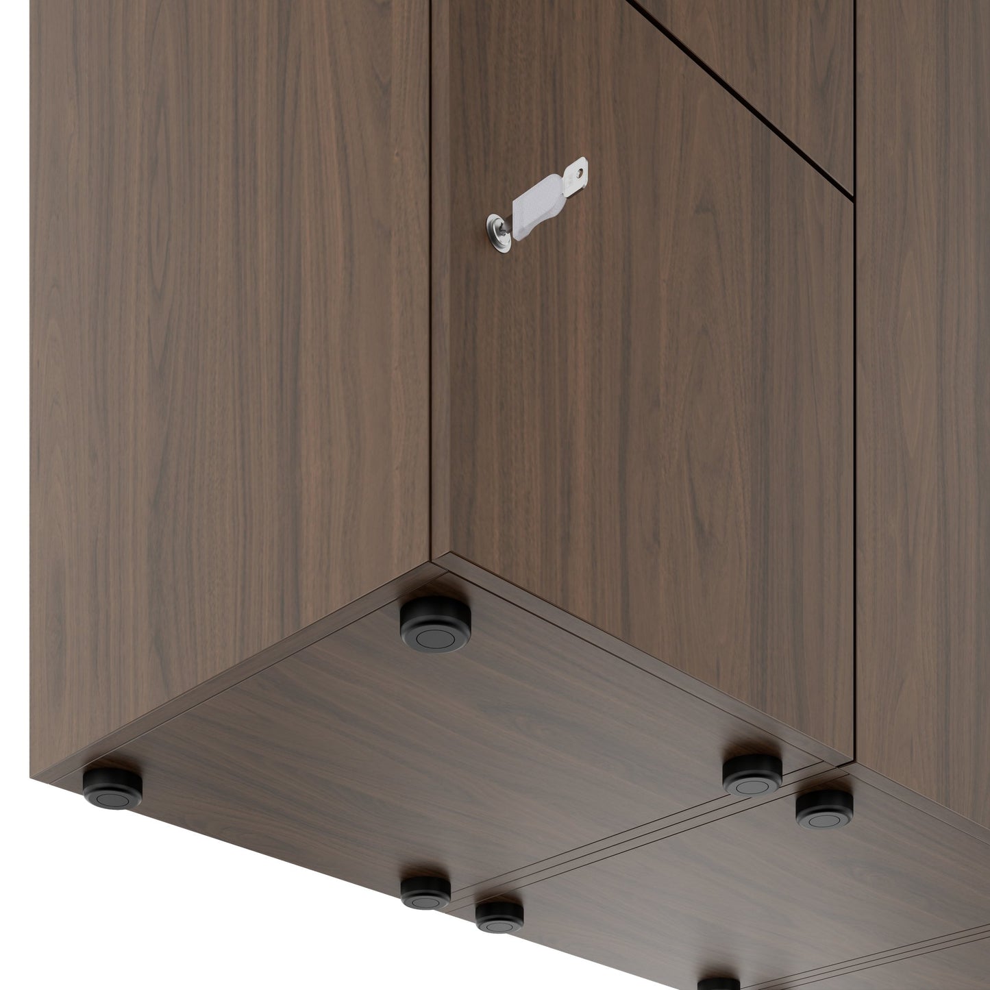 CHOICE Spind | 2706 x 1836 mm, 12 Schliessfächer, Sitznische, Nussbaum