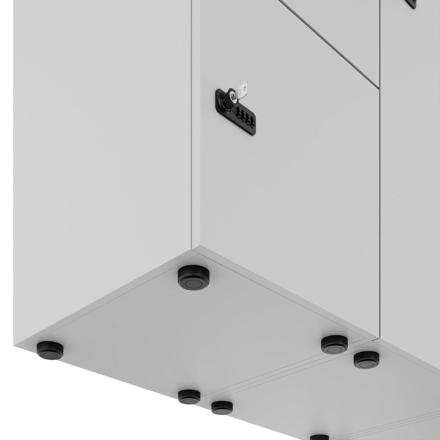 CHOICE Spind | 2706 x 1836 mm, 12 Schliessfächer, Sitznische, Perlgrau