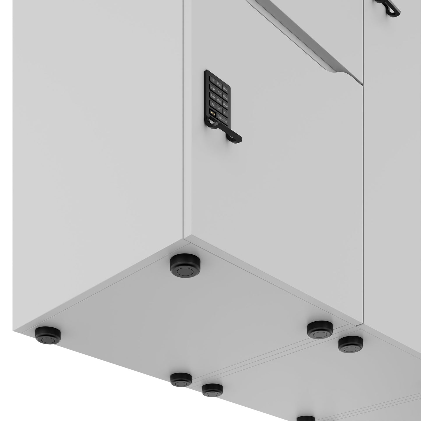 CHOICE Spind | 2706 x 1836 mm, 12 Schliessfächer, Sitznische, Perlgrau