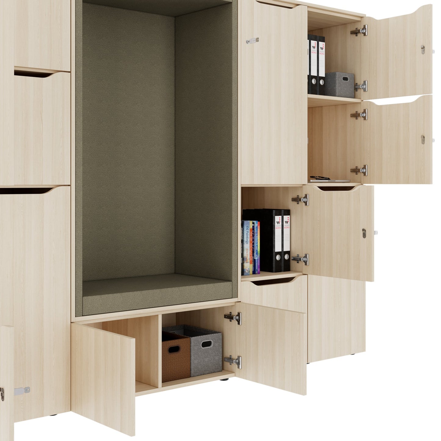 CHOICE Spind | 2706 x 1836 mm, 12 Schliessfächer, Sitznische, Sandesche