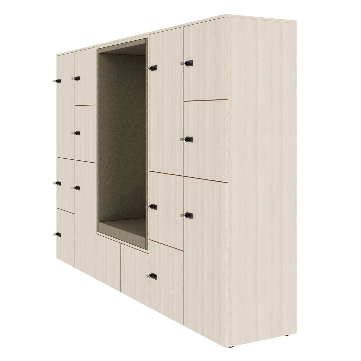 CHOICE Spind | 2706 x 1836 mm, 12 Schliessfächer, Sitznische, Sandesche