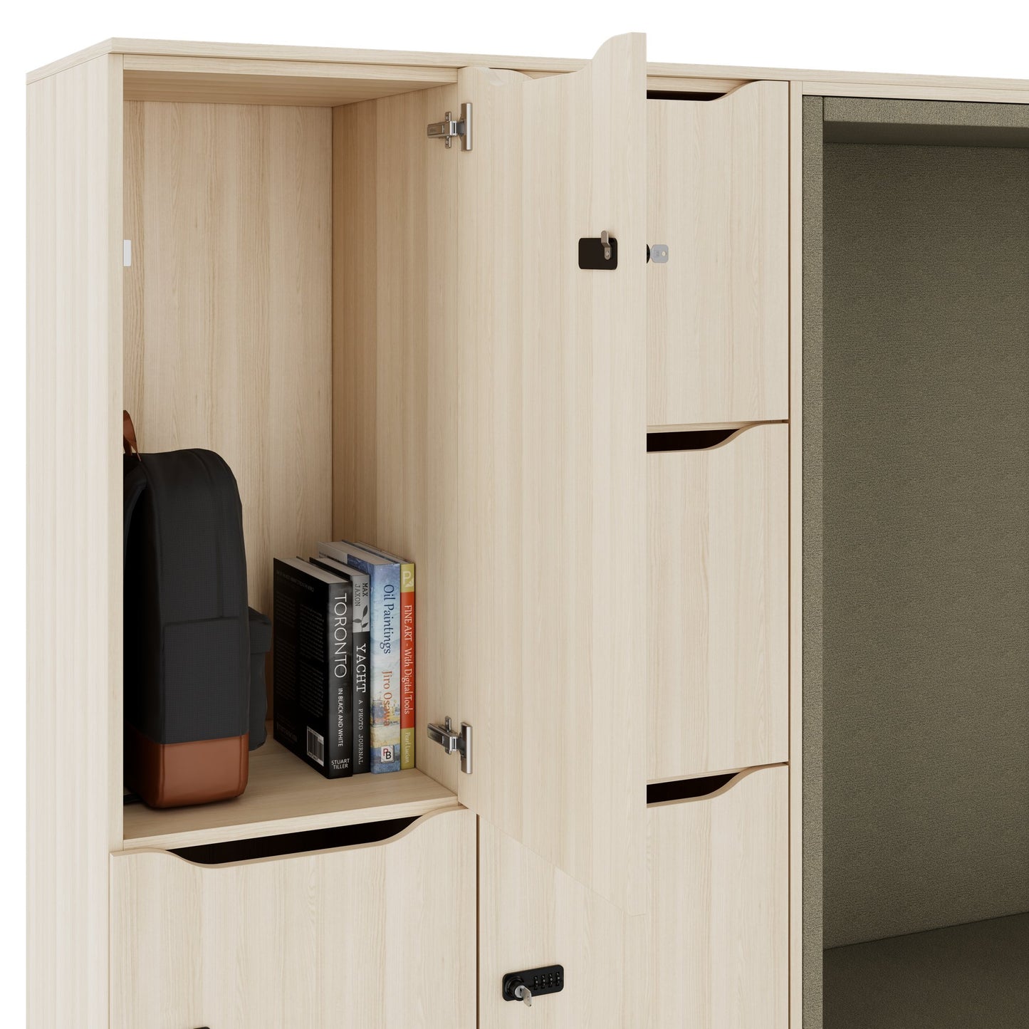 CHOICE Spind | 2706 x 1836 mm, 12 Schliessfächer, Sitznische, Sandesche