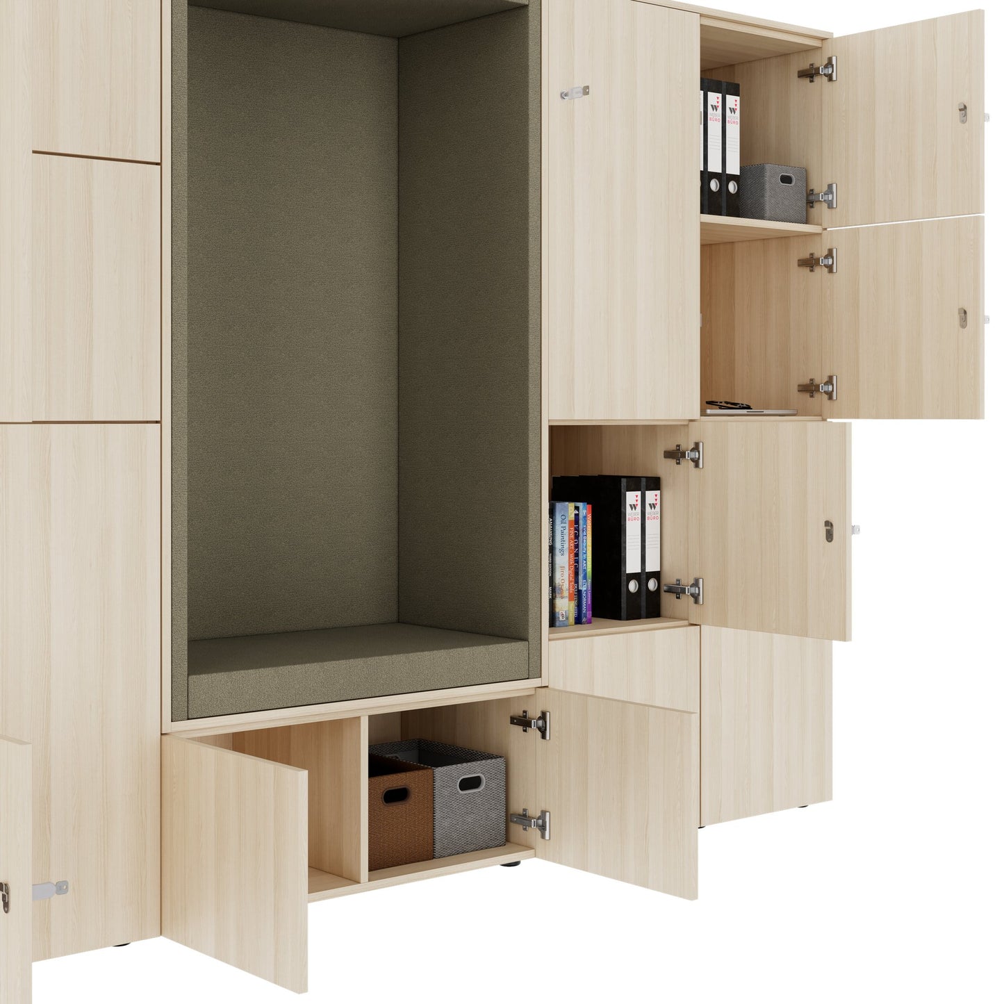 CHOICE Spind | 2706 x 1836 mm, 12 Schliessfächer, Sitznische, Sandesche