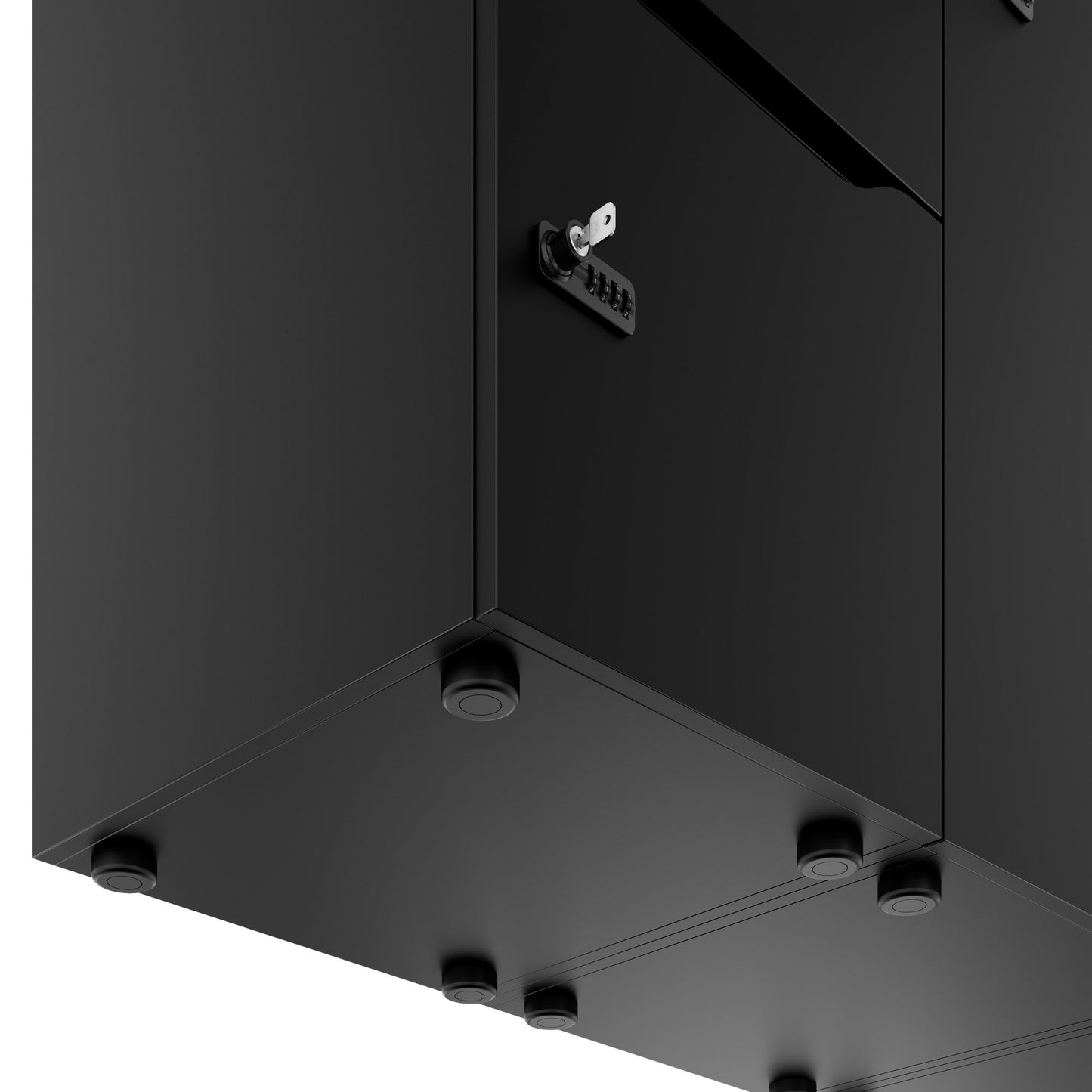 CHOICE Spind | 2706 x 1836 mm, 12 Schliessfächer, Sitznische, Schwarz