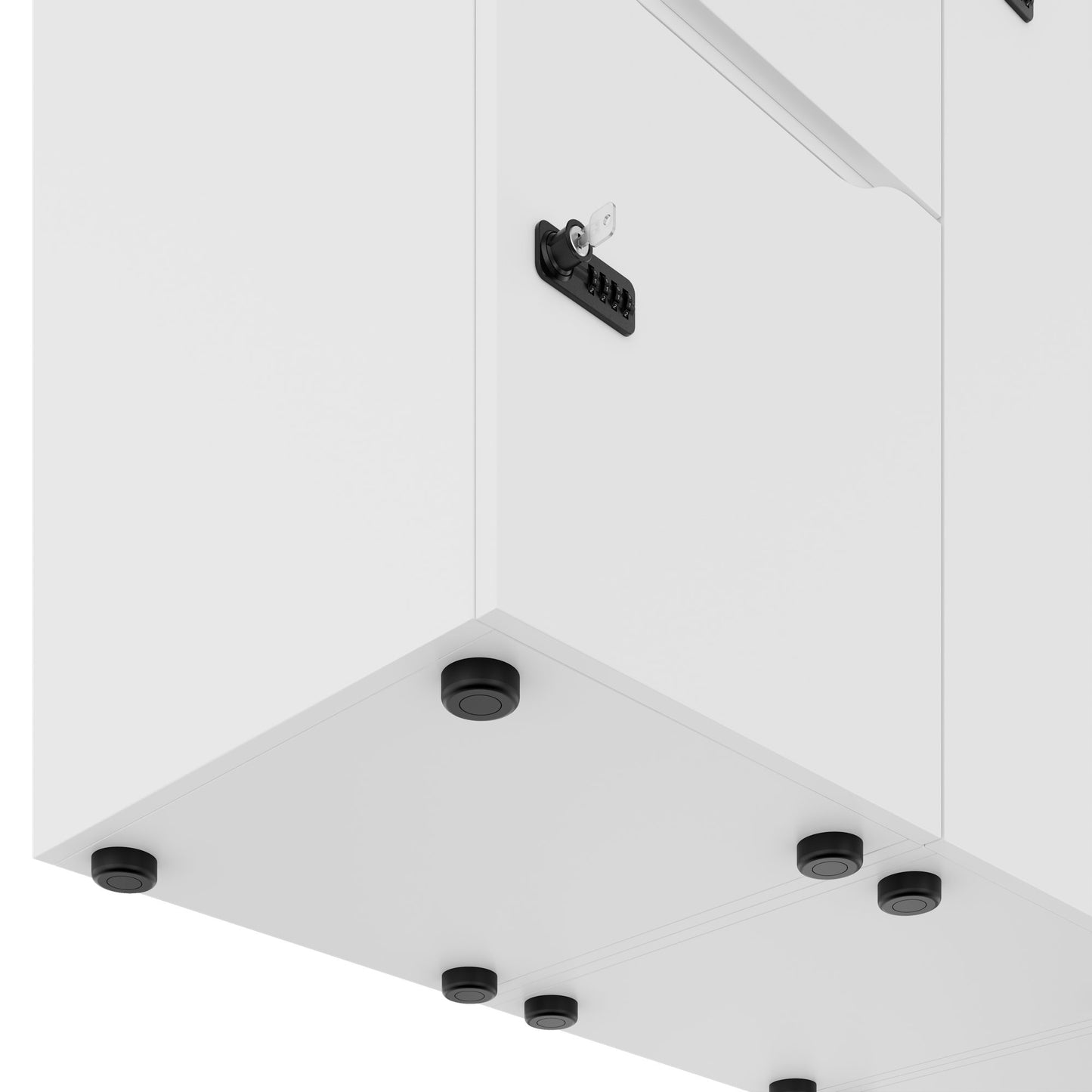 CHOICE Spind | 2706 x 1836 mm, 12 Schliessfächer, Sitznische, Weiss