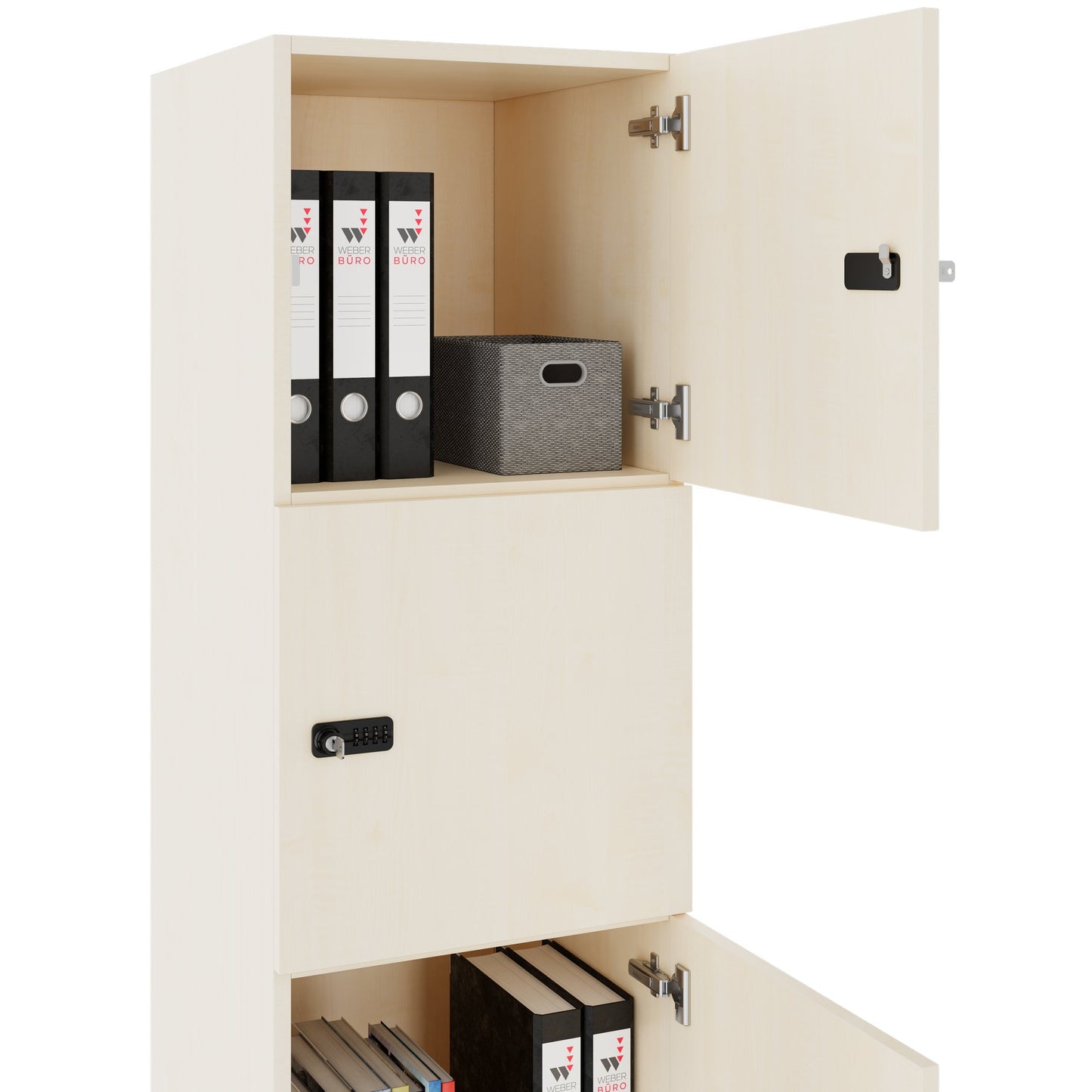 CHOICE Spind | 450 x 1370 mm, 2 oder 3 Schließfächer, Ahorn