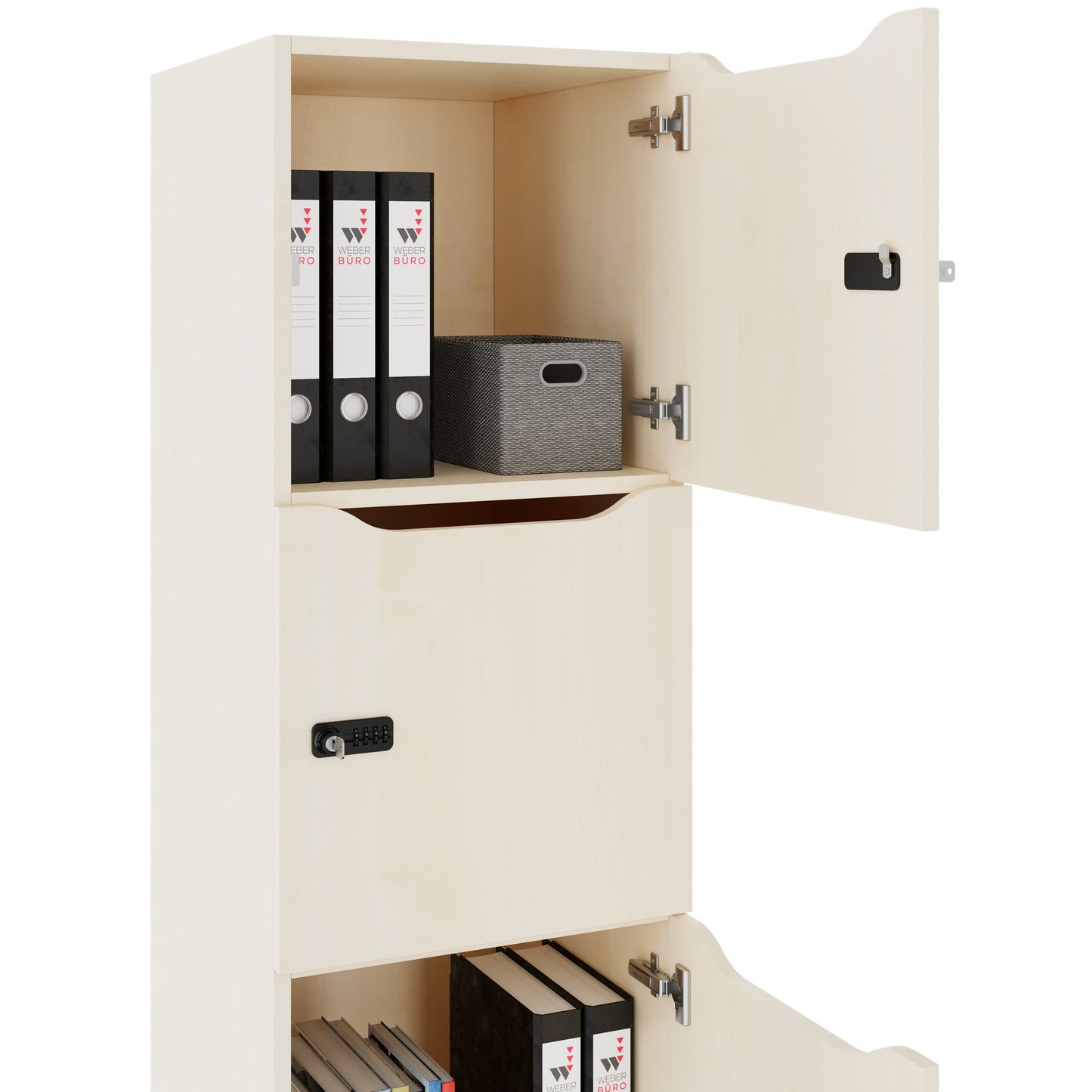 CHOICE Spind | 450 x 1370 mm, 2 oder 3 Schließfächer, Ahorn