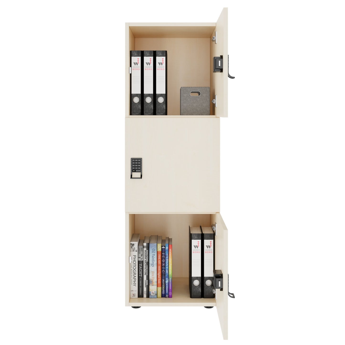 CHOICE Spind | 450 x 1370 mm, 2 oder 3 Schließfächer, Ahorn