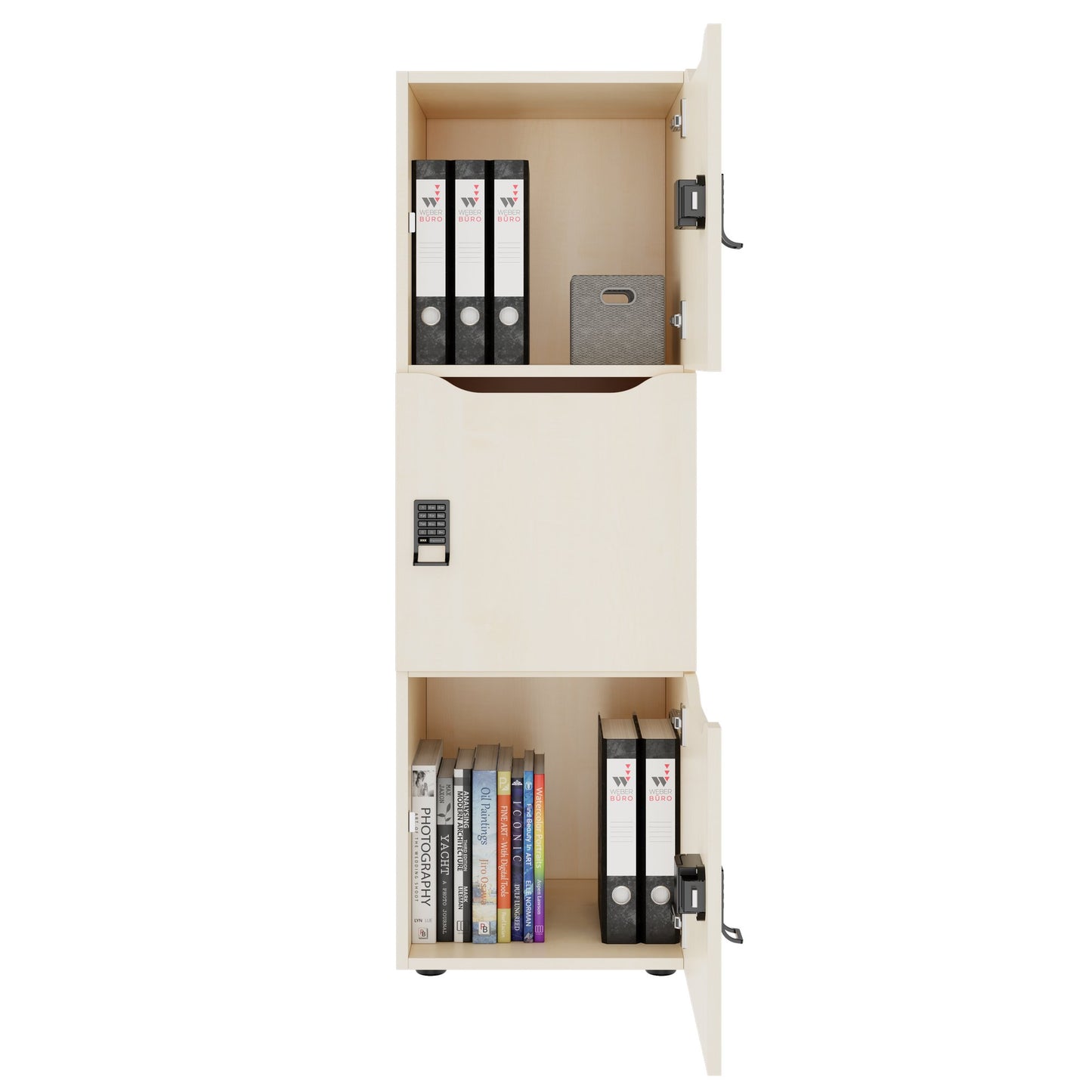 CHOICE Spind | 450 x 1370 mm, 2 oder 3 Schließfächer, Ahorn