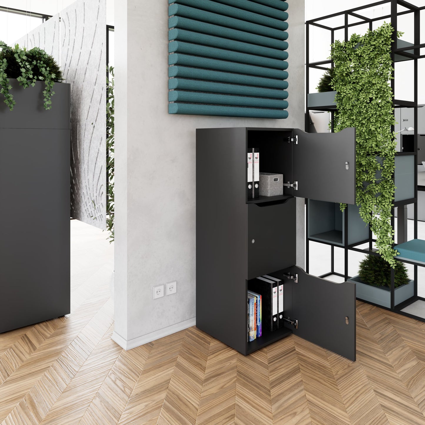 CHOICE locker | 450 x 1370 mm, 2 or 3 lockers, anthracite