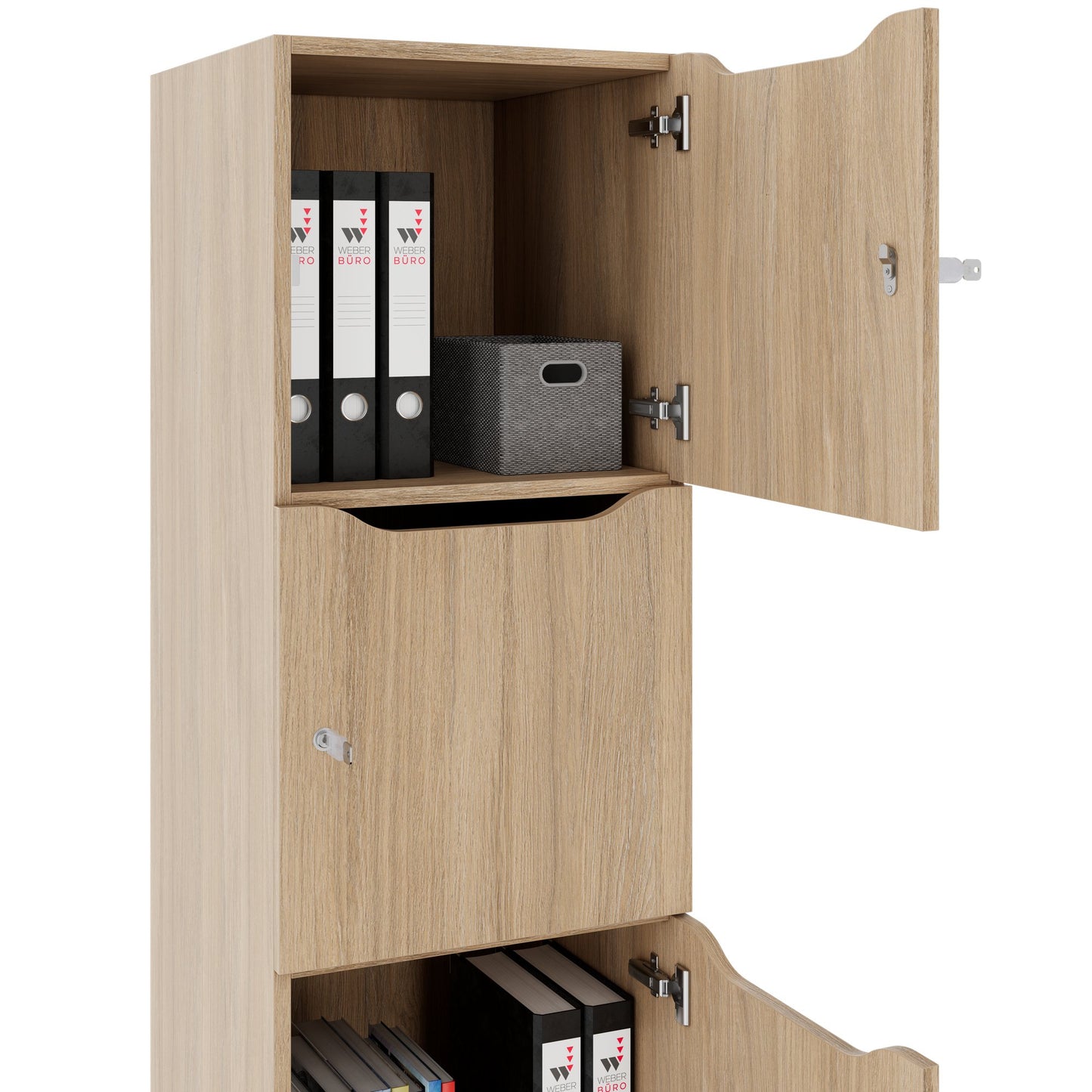 Armadietto CHOICE | 450 x 1370 mm, 2 o 3 scomparti, rovere ambra