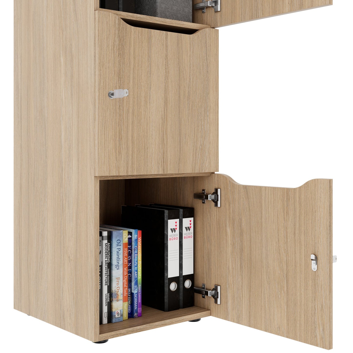 Armadietto CHOICE | 450 x 1370 mm, 2 o 3 scomparti, rovere ambra