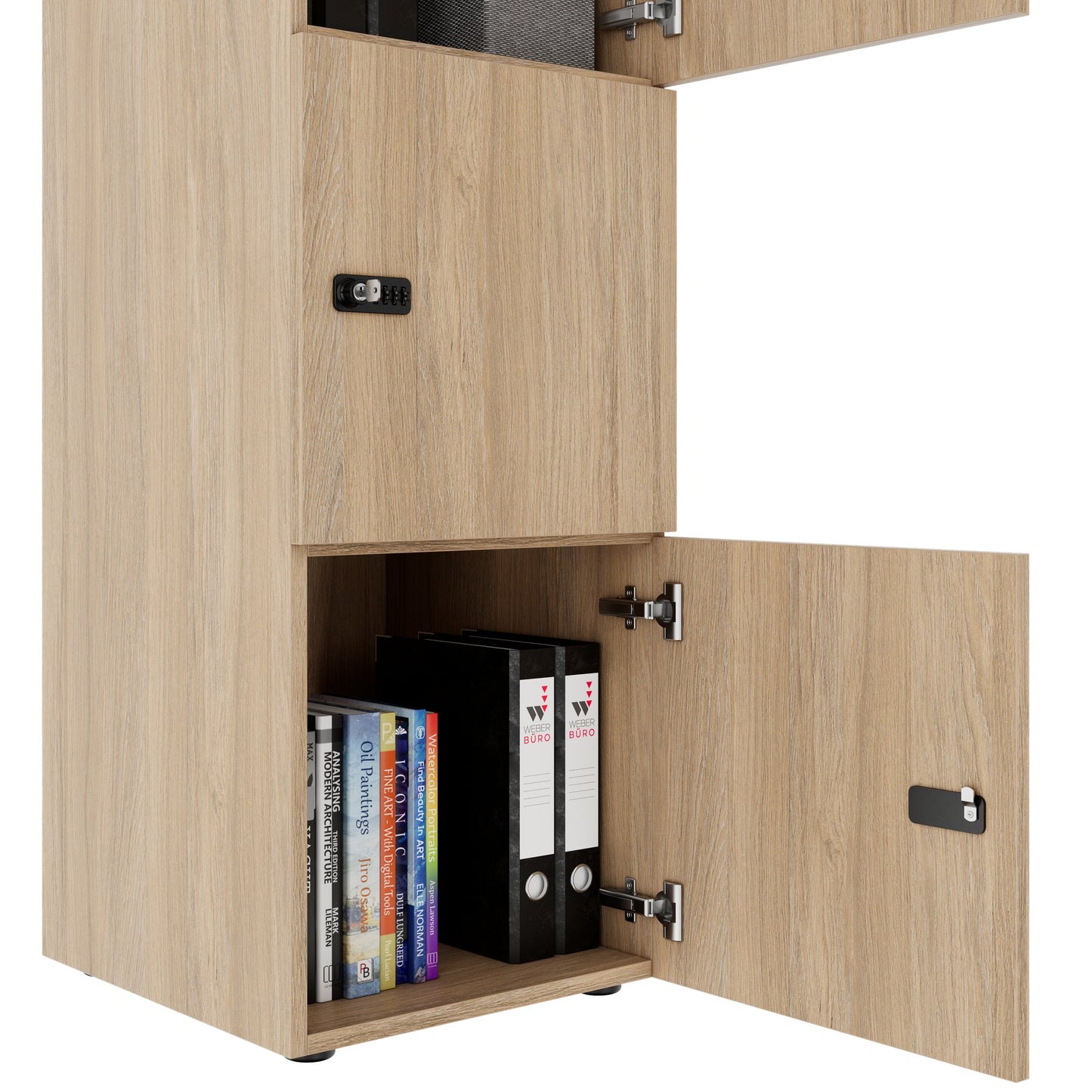 Armadietto CHOICE | 450 x 1370 mm, 2 o 3 scomparti, rovere ambra