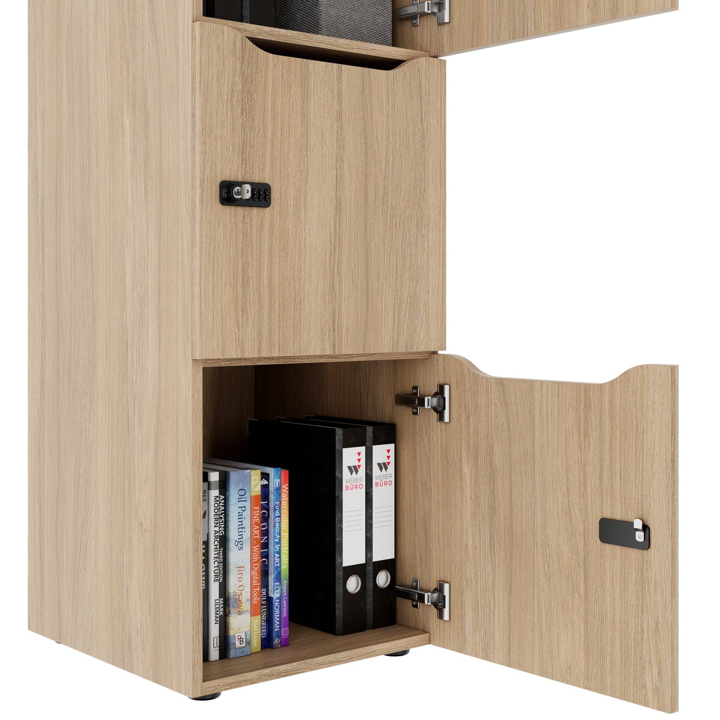 Armadietto CHOICE | 450 x 1370 mm, 2 o 3 scomparti, rovere ambra