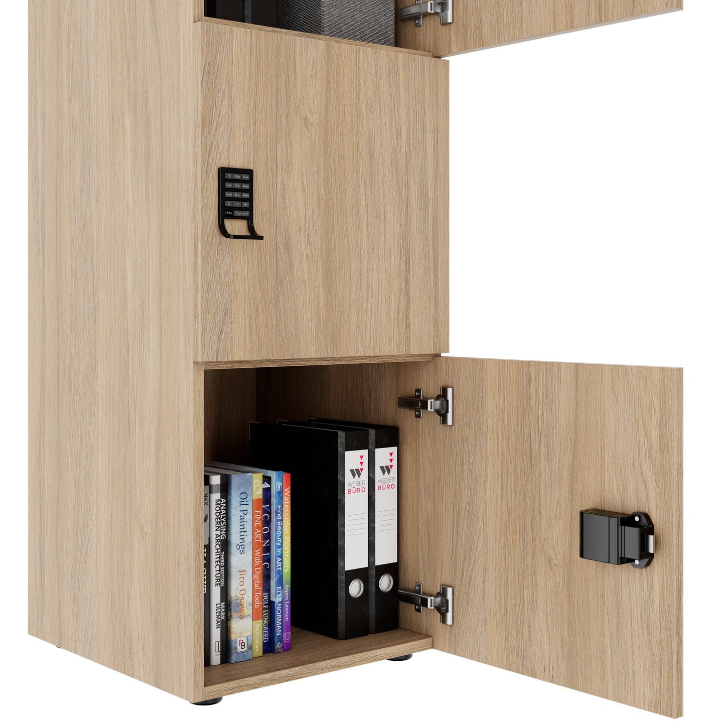 Armadietto CHOICE | 450 x 1370 mm, 2 o 3 scomparti, rovere ambra