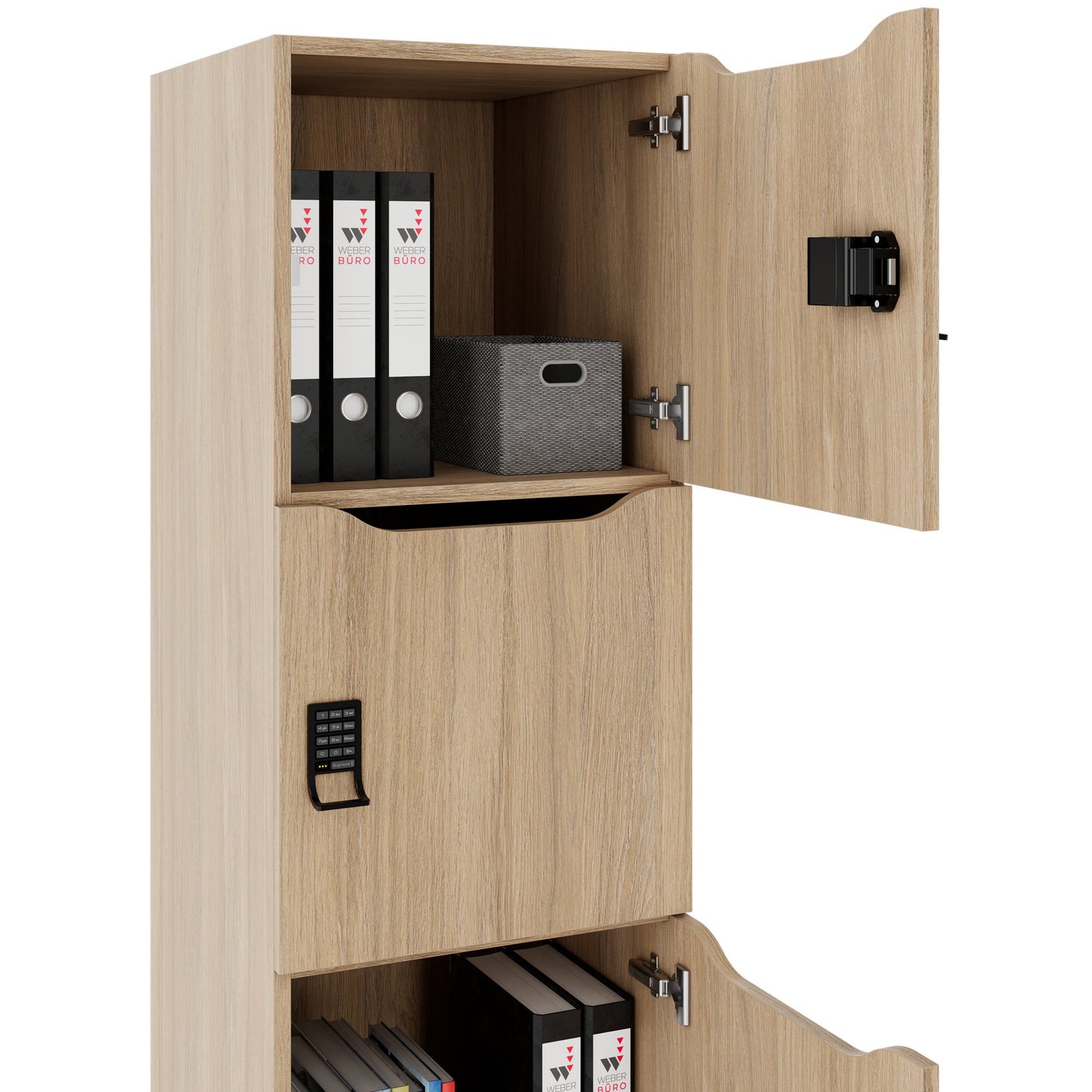 Armadietto CHOICE | 450 x 1370 mm, 2 o 3 scomparti, rovere ambra