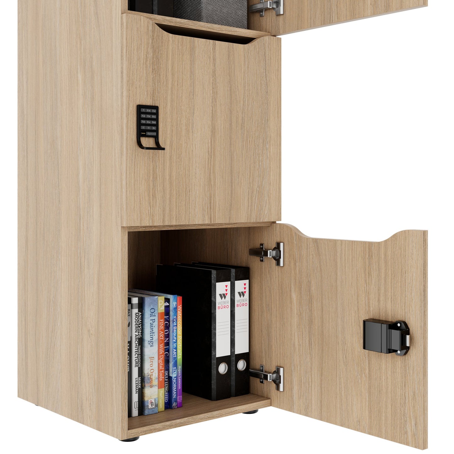 Armadietto CHOICE | 450 x 1370 mm, 2 o 3 scomparti, rovere ambra