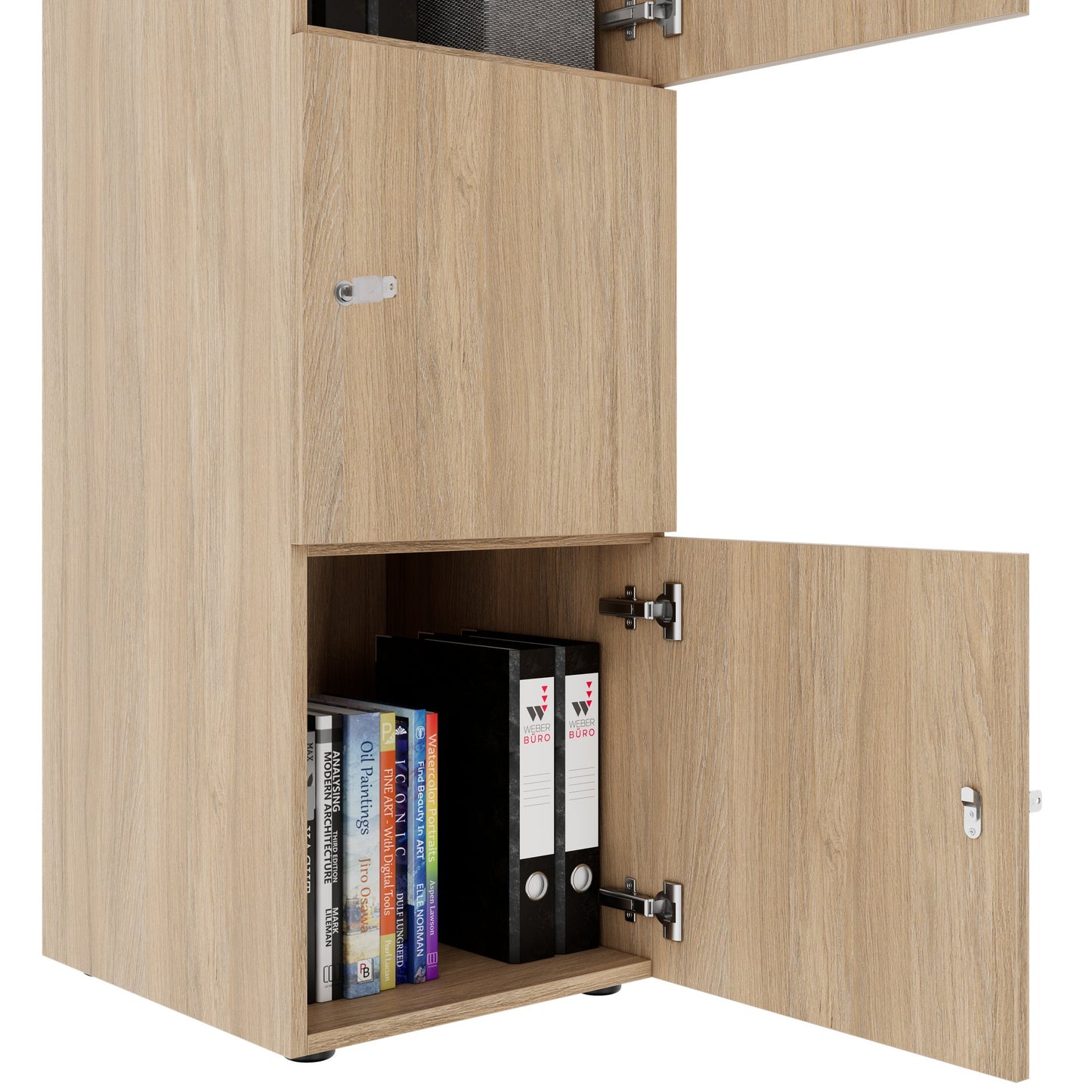 Armadietto CHOICE | 450 x 1370 mm, 2 o 3 scomparti, rovere ambra