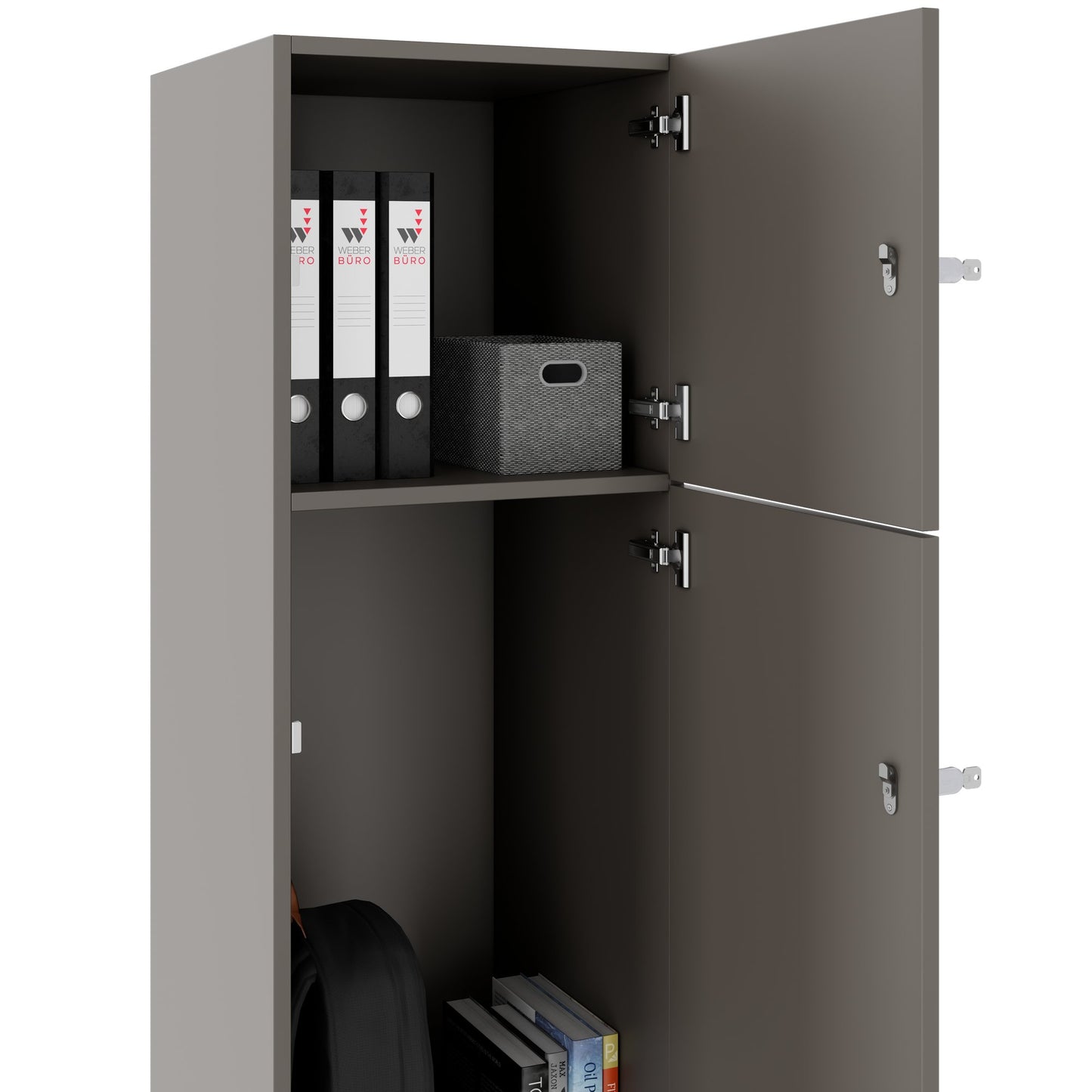 Armadietto CHOICE | 450 x 1370 mm, 2 o 3 scomparti, grigio cubanite