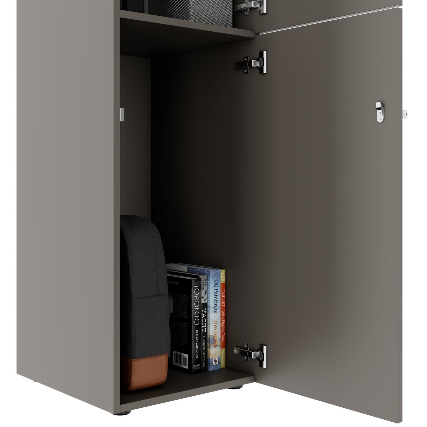 Armadietto CHOICE | 450 x 1370 mm, 2 o 3 scomparti, grigio cubanite