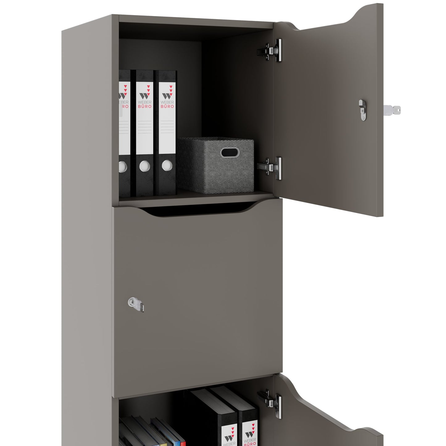 Armadietto CHOICE | 450 x 1370 mm, 2 o 3 scomparti, grigio cubanite